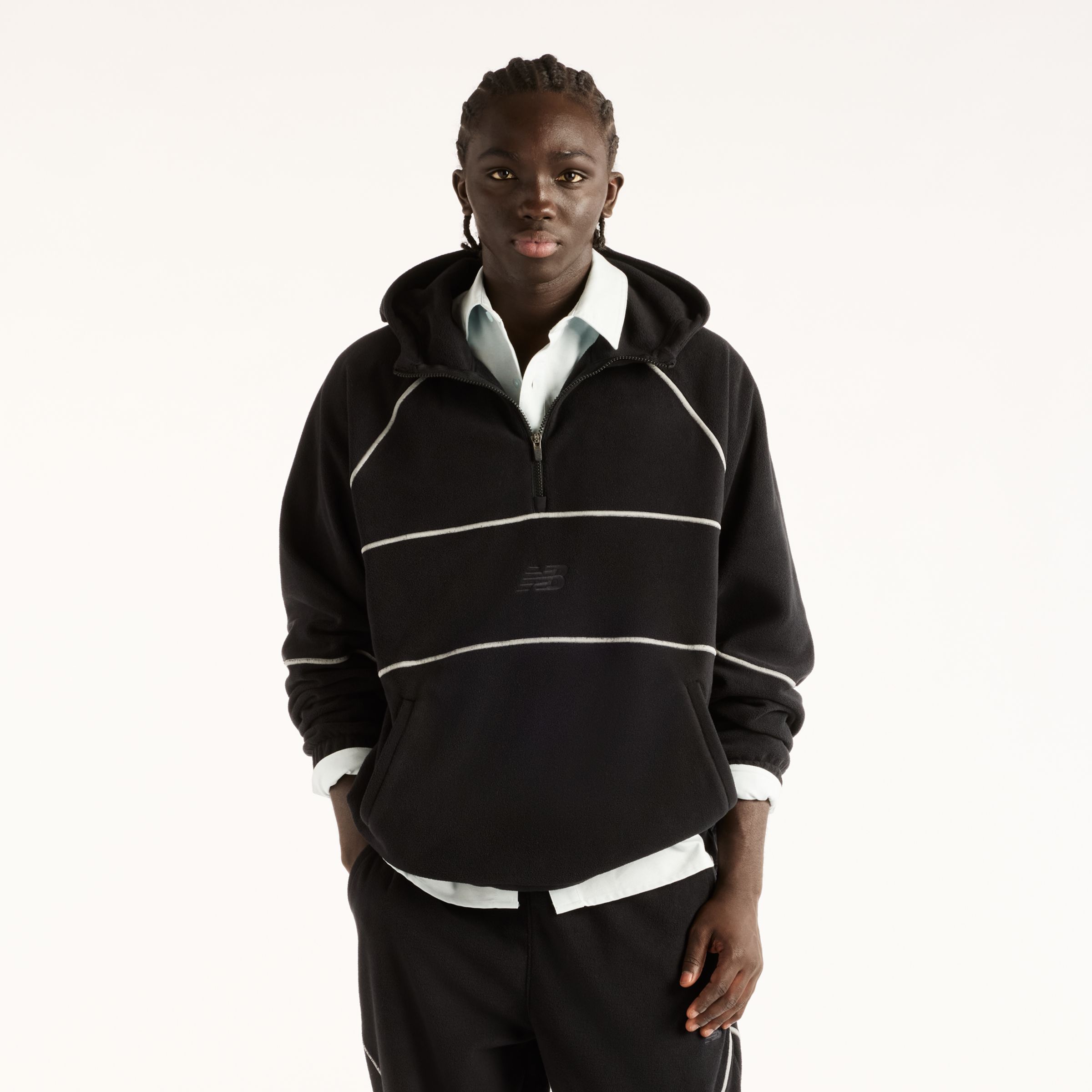 New Balance  Men's Trackside Polar Fleece Hoodie  - Black (Size XL)