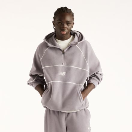 Trackside Polar Fleece Hoodie, CHERRY LEATHER, MT62N1TYOFG