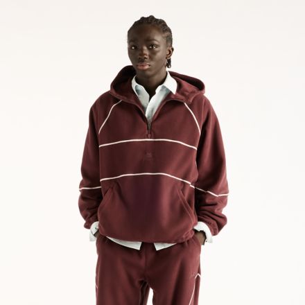 Trackside Polar Fleece Hoodie, CHERRY LEATHER, MT62N1TYYLR