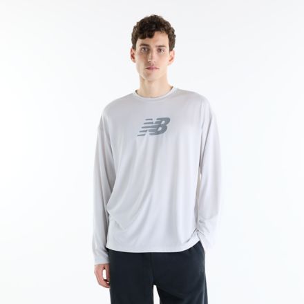 NBロゴロングスリーブ Tシャツ, GREY MATTER, MT62P9Y8GYM