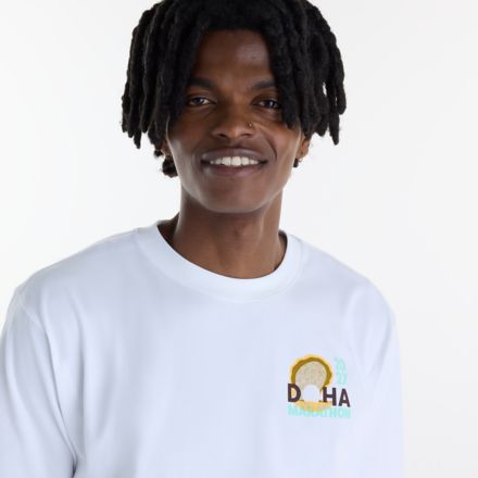 Doha Marathon Graphic T-Shirt - Pearl
