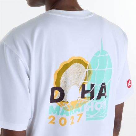 Doha Marathon Graphic T-Shirt - Pearl