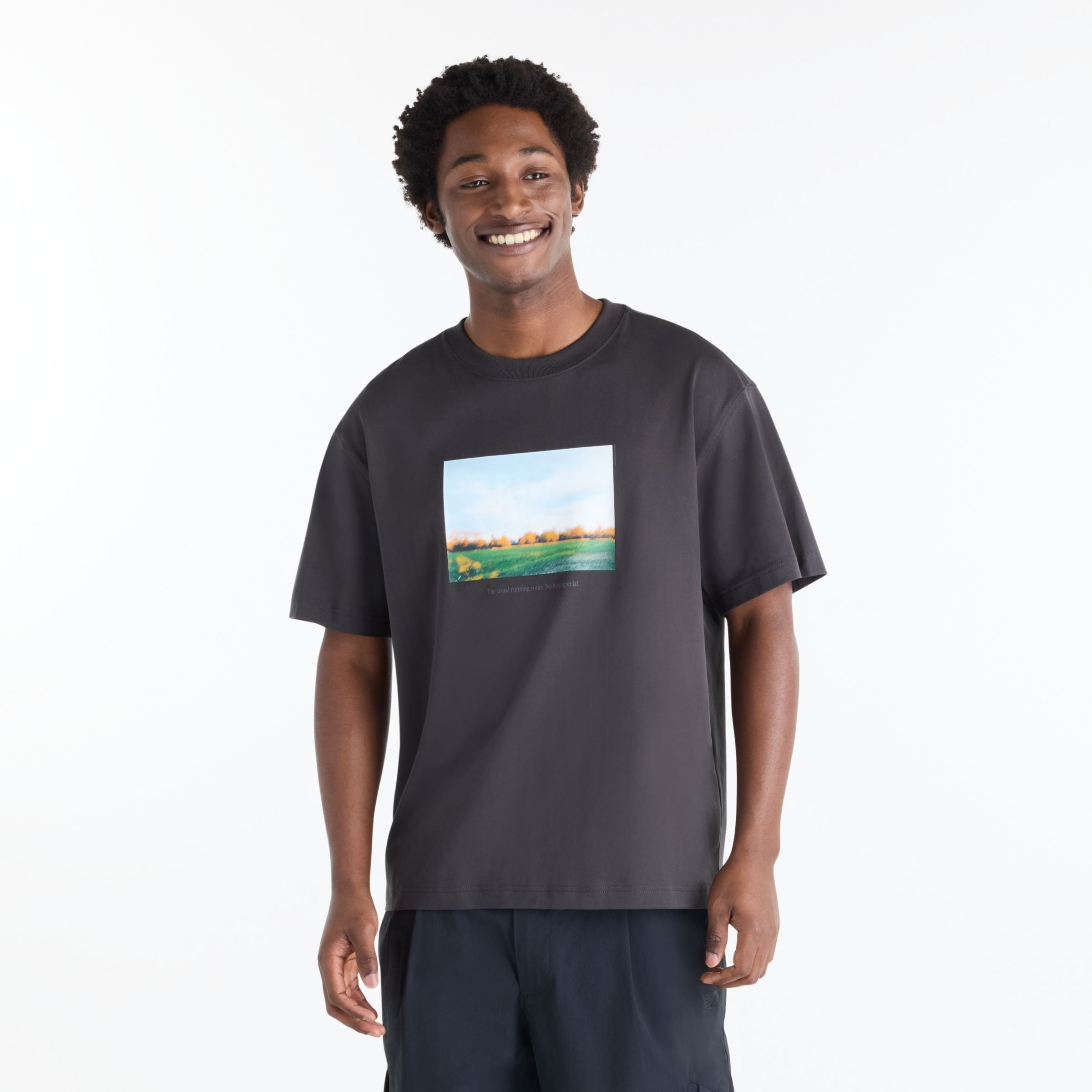 NB GREY グラフィックフォトショートスリーブTシャツ
