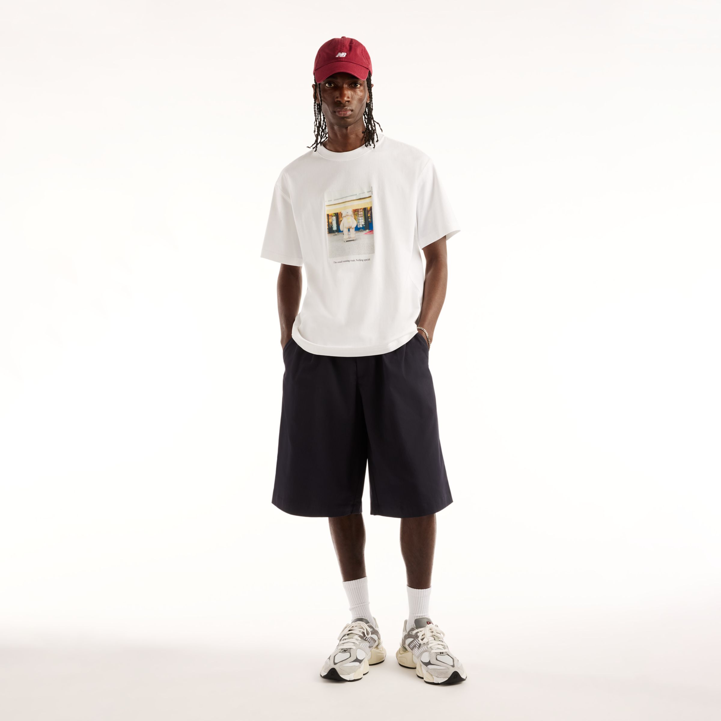 NB GREY グラフィックフォトショートスリーブTシャツ