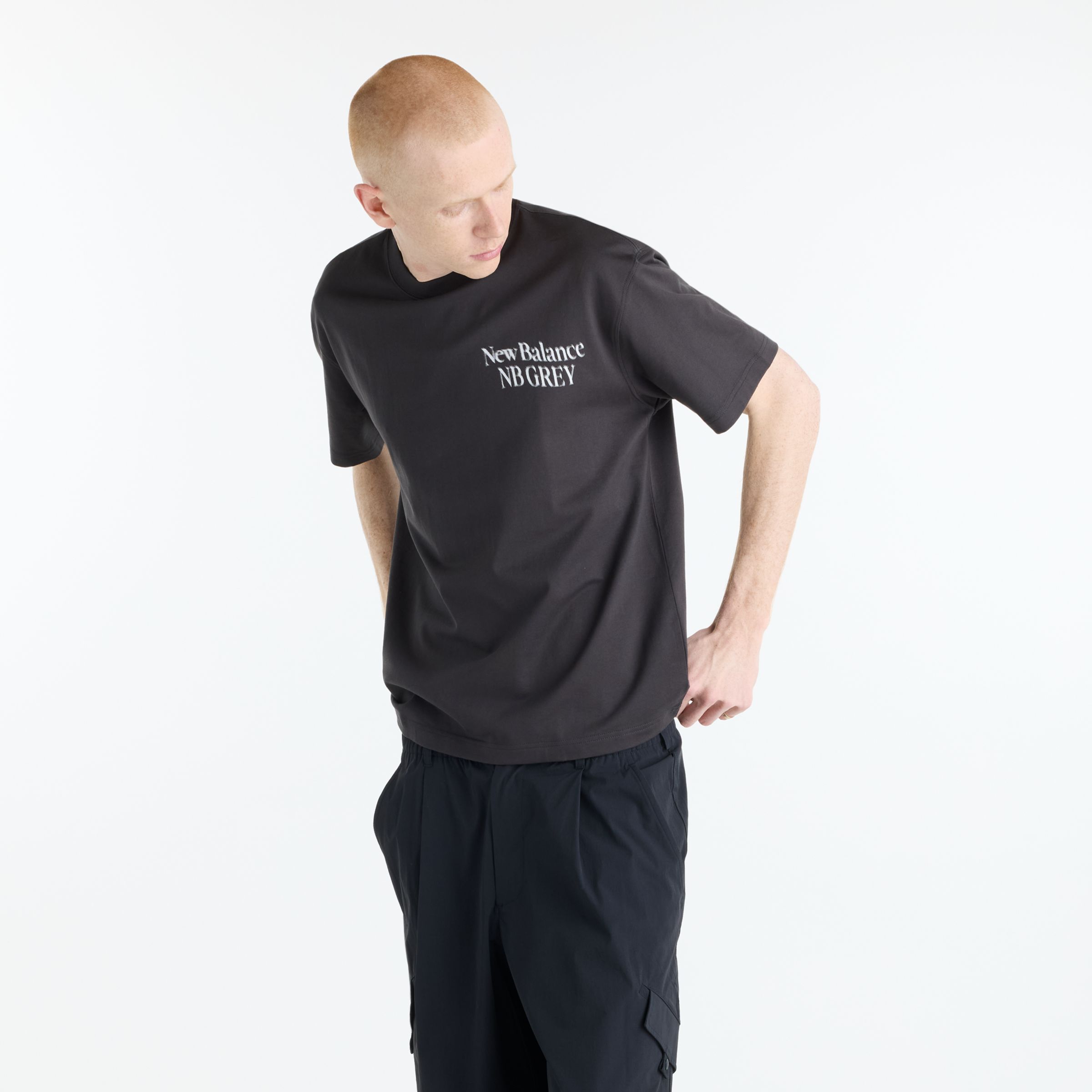 NB GREY グラフィックロゴショートスリーブTシャツ