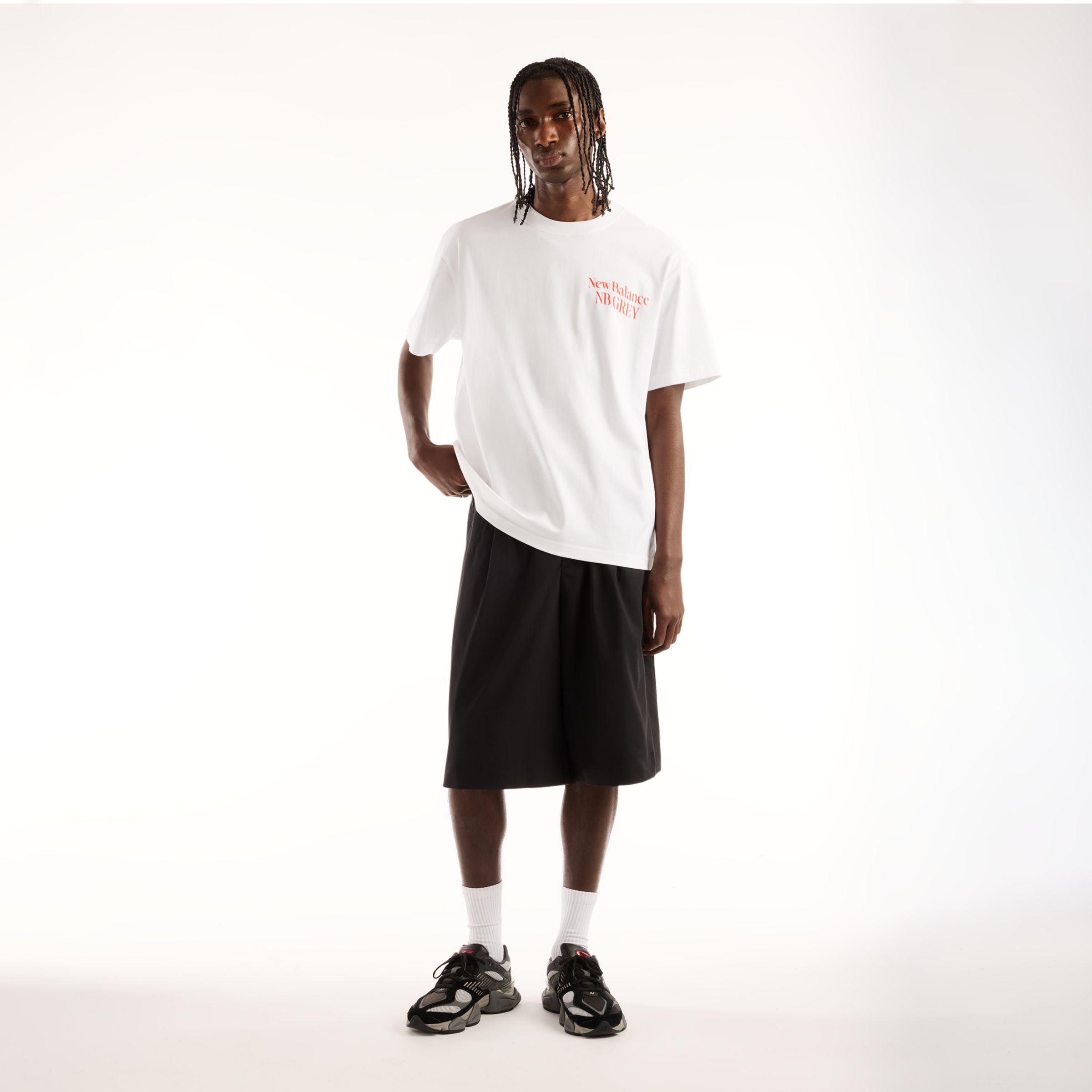 NB GREY グラフィックロゴショートスリーブTシャツ