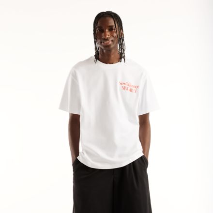NB GREY グラフィックロゴショートスリーブTシャツ, BLACK CEMENT, MT62U1CSWT