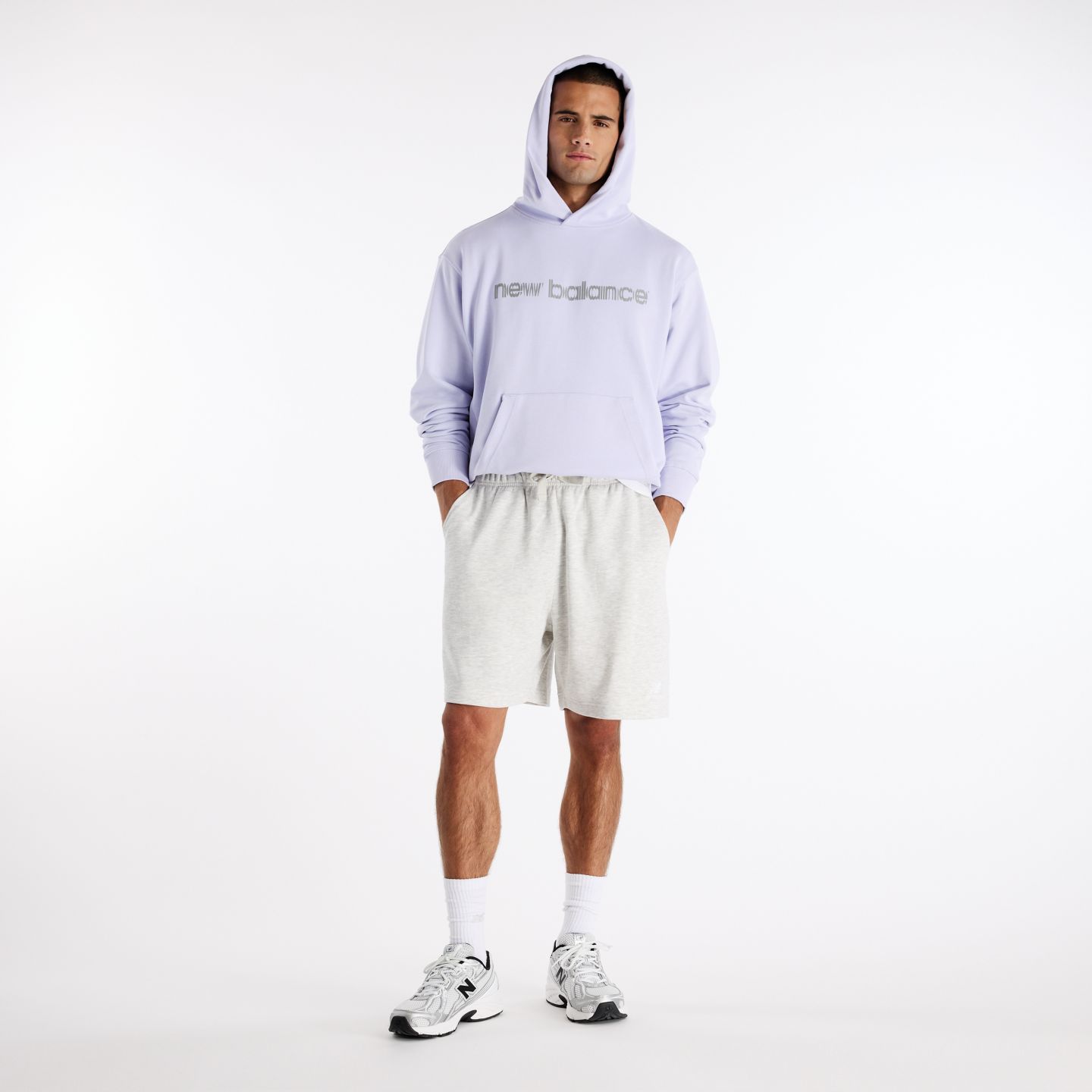 Мужское худи New Balance Nocturnal Run Flash, цвет: Дымчатый фиолетовый — фото 2
