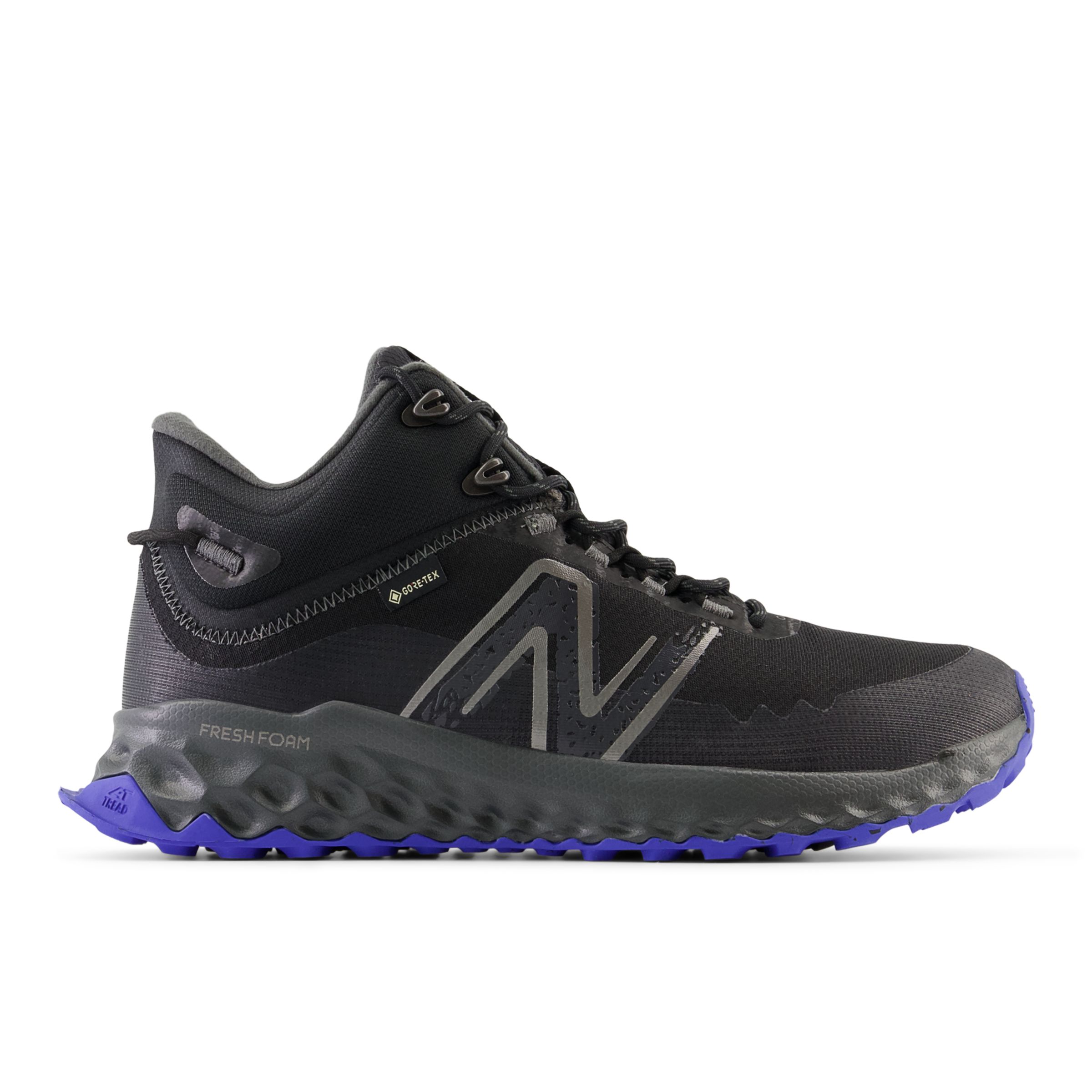 뉴발란스 New Balance Fresh Foam Garoe Midcut Gore-Tex,Black with Marine Blue and Blacktop