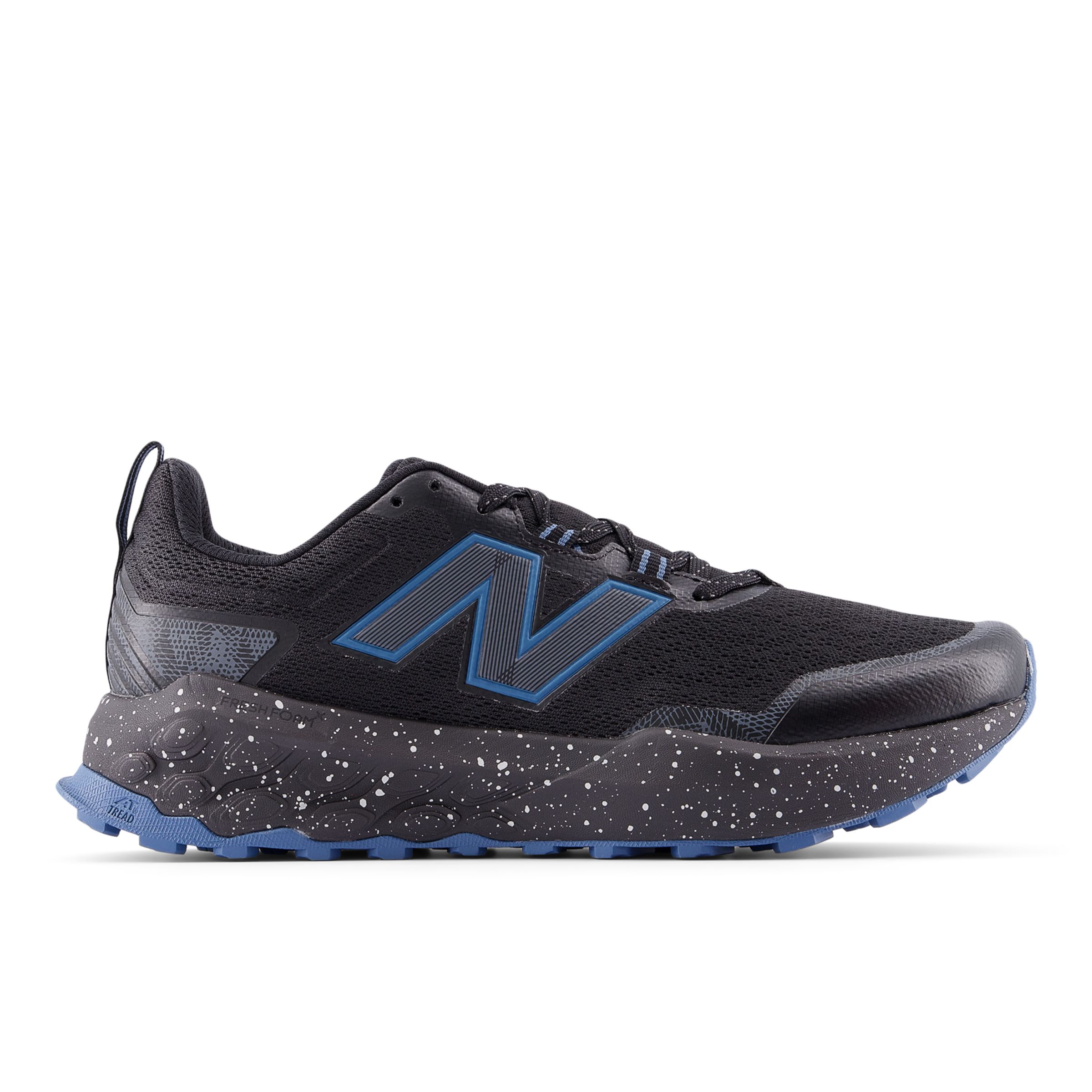 New Balance  Män Fresh Foam X Garoé V2 i Svart/Grå/Blå Textil, Storlek 46.5