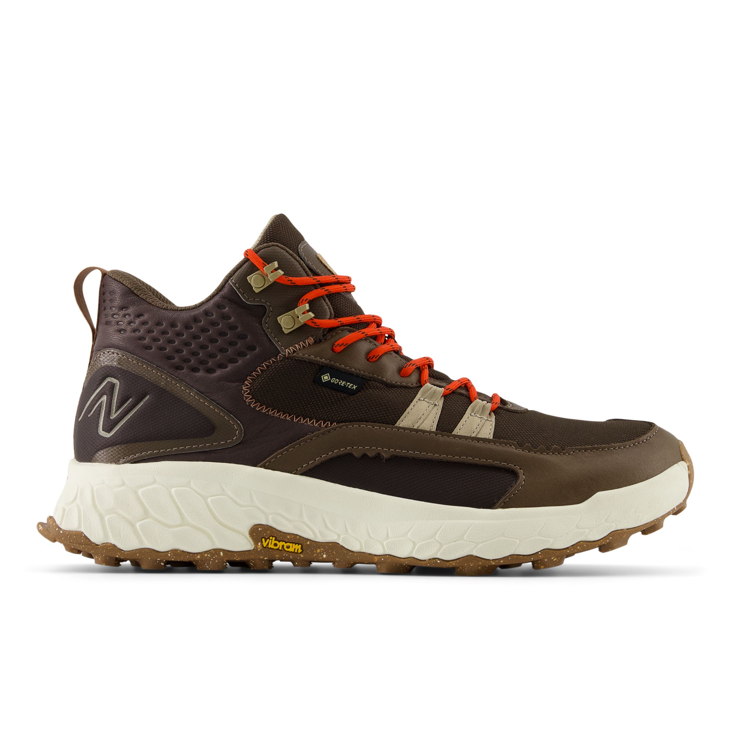 뉴발란스 New Balance Fresh Foam X Hierro Mid Gore-Tex,Dark Mushroom with Black Coffee and Neo Flame