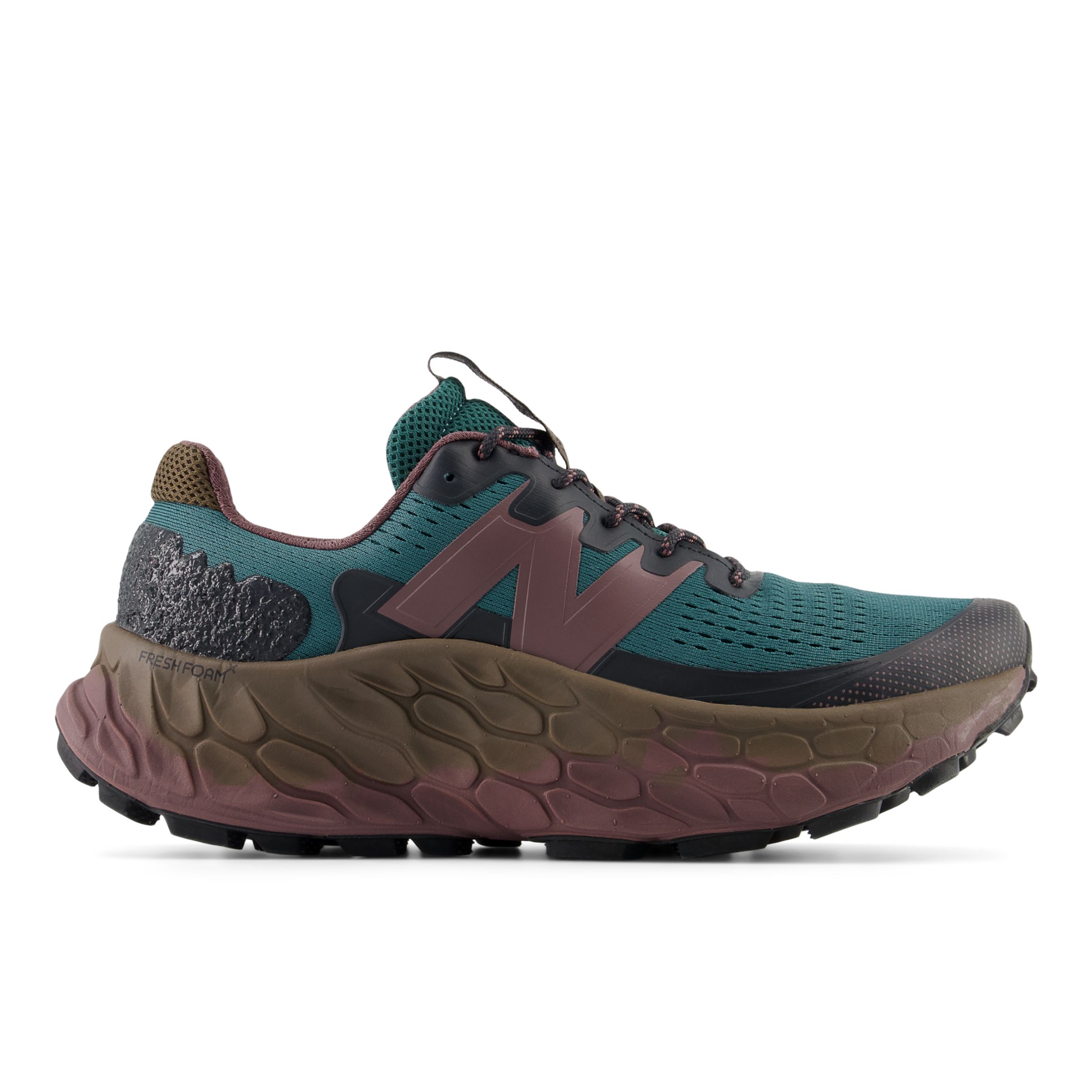 뉴발란스 New Balance Fresh Foam X More Trail v3,Dark Mushroom with New Spruce