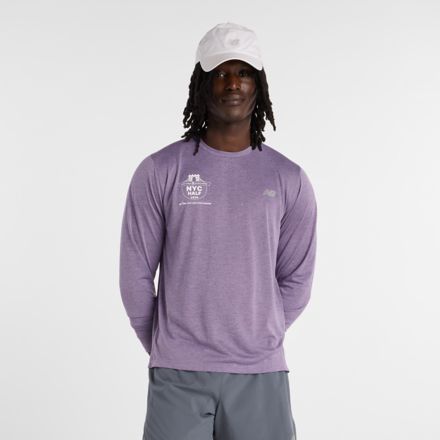 United Airlines NYC Half Men's RC Essential Long Sleeve, CANDIED VIOLET, MTO8NIAA5