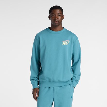 Classic Tri-Logo French Terry Crew, BIG TEAL, MTU23EAAZ