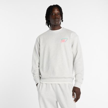 Classic Tri-Logo French Terry Crew, ASH HEATHER MULTI, MTU23EAHH