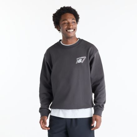 Classic Tri-Logo French Terry Crew, NEGRO CEMENTO, MTU23EBLK