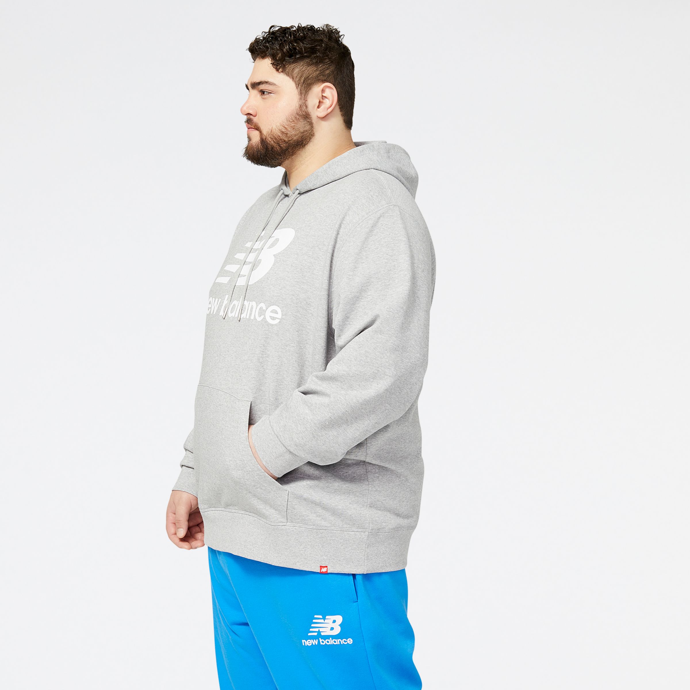 Herren NB Essentials Stacked Logo Po Kapuzenpullover - New Balance