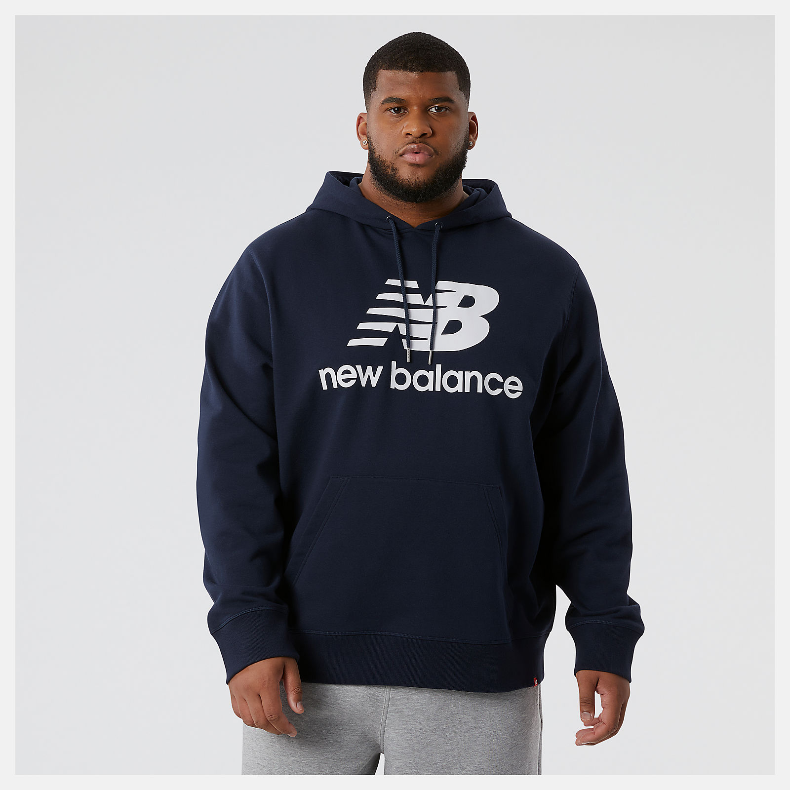 Men\'s NB Essentials Stacked Logo Po Hoodie Apparel - New Balance