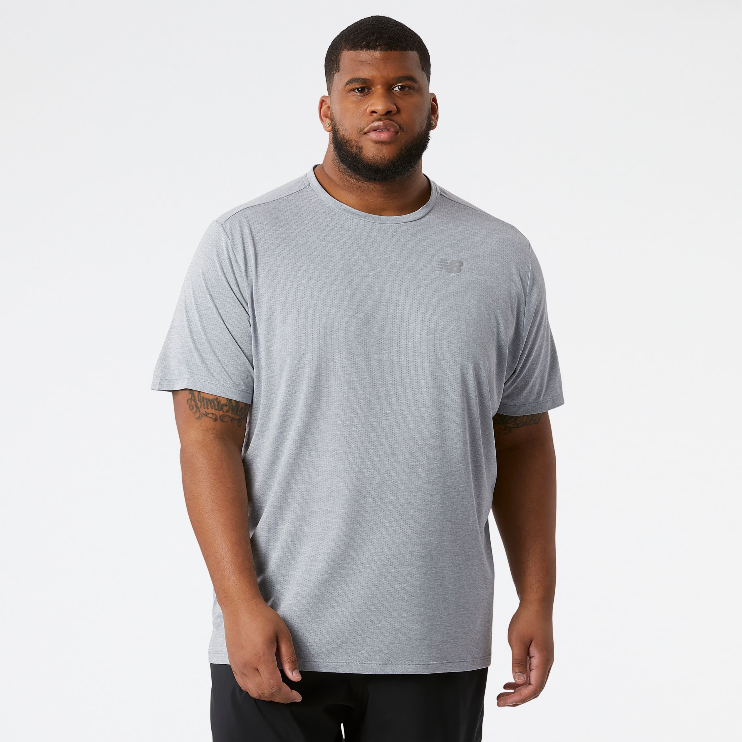 

New Balance Men's Impact Run Short Sleeve Grey - Grey