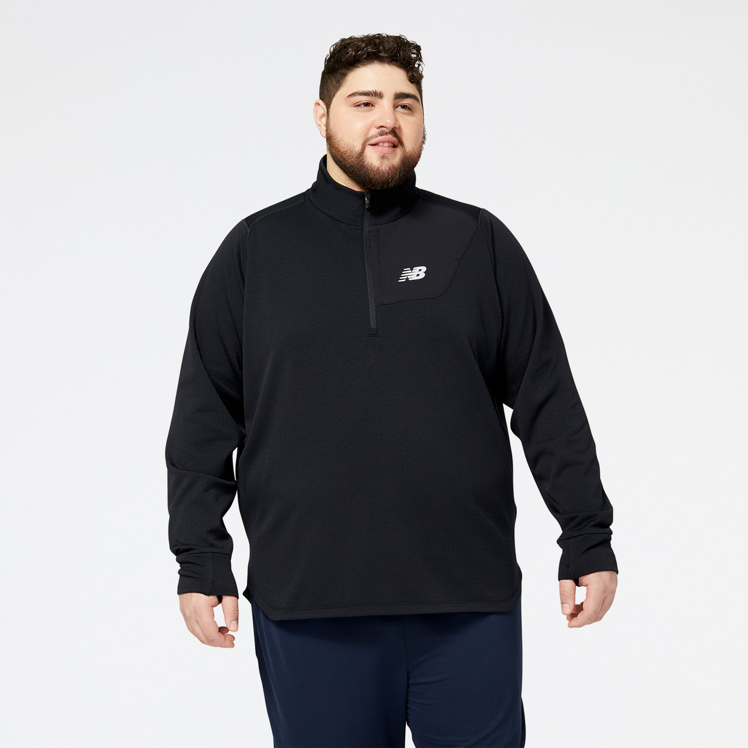 

New Balance Men's NB Heat Grid Half Zip Black - Black