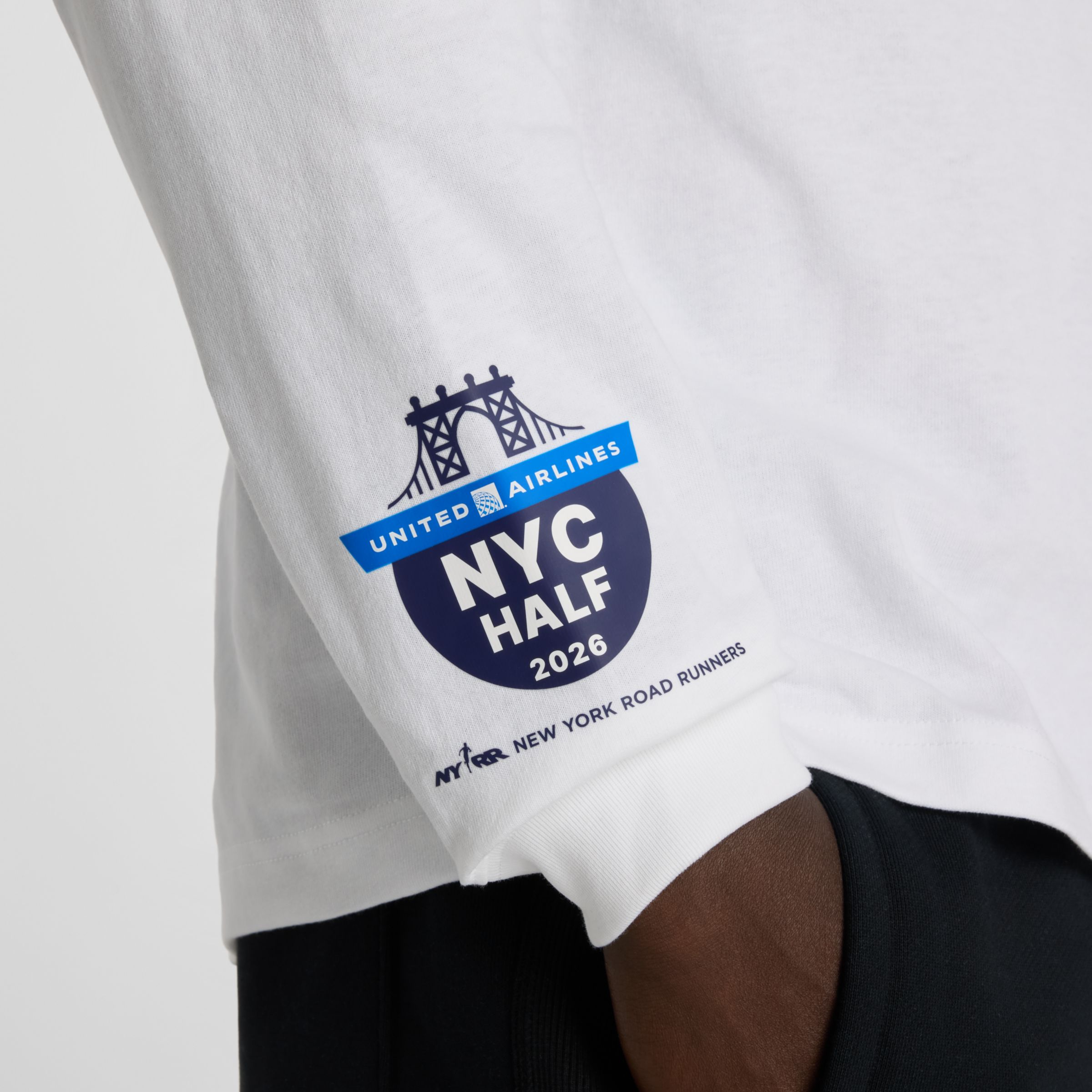 United Airlines NYC Half Men's Cotton Long Sleeve