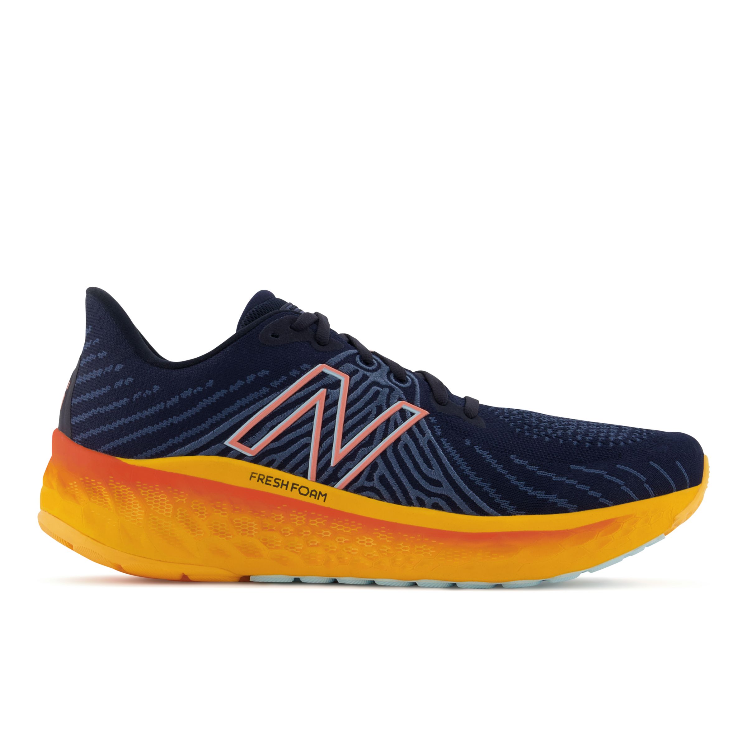 New Balance Men's Fresh Foam X Vongo v5 in Blue/Yellow/Orange Synthetic - MVNGOEV5