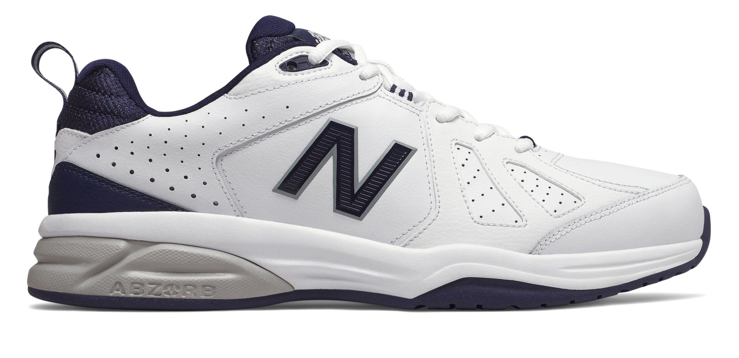 New Balance Men's 624v5 in White/Blue Leather, size 19.5 Wide