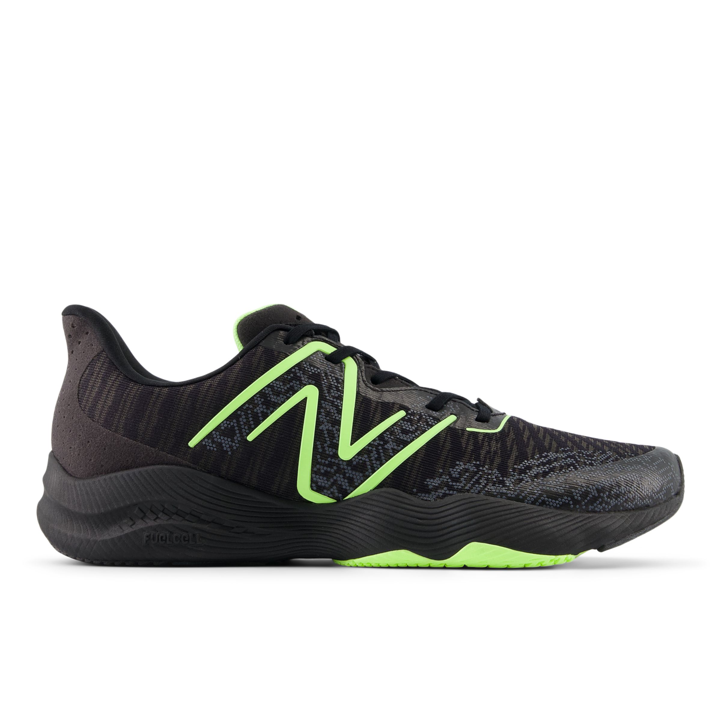 New Balance Men's FuelCell Shift TR v2 in Black/Green Textile, size 8