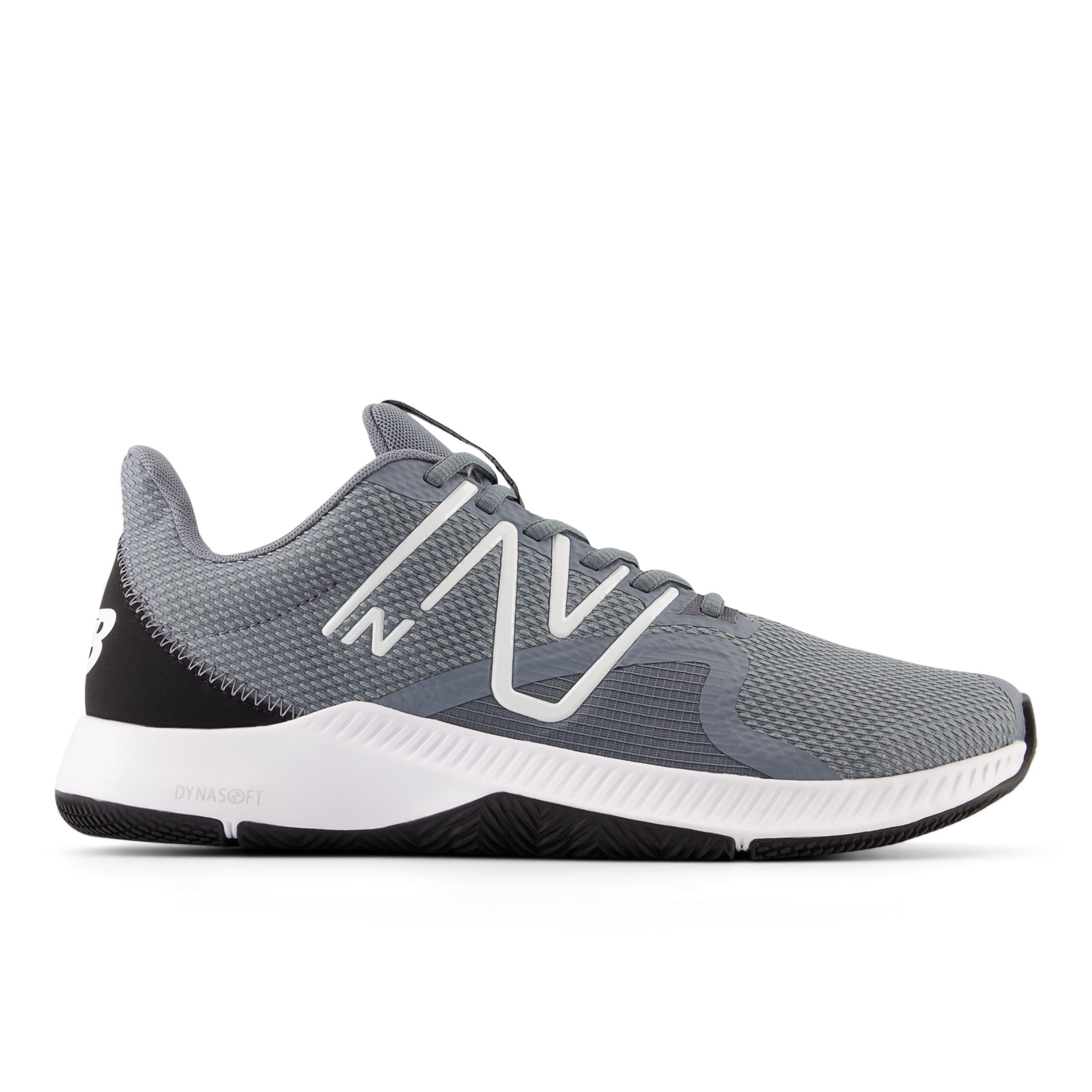 New Balance Men's DynaSoft TRNR V2 in Grey/White/Black/Blue Mesh, size 8