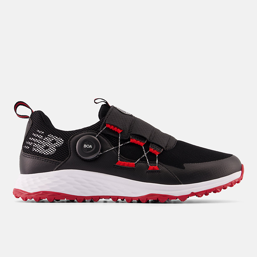 뉴발란스 Newbalance Men's Fresh Foam Pace SL Boa Golf Shoes,Black with Red