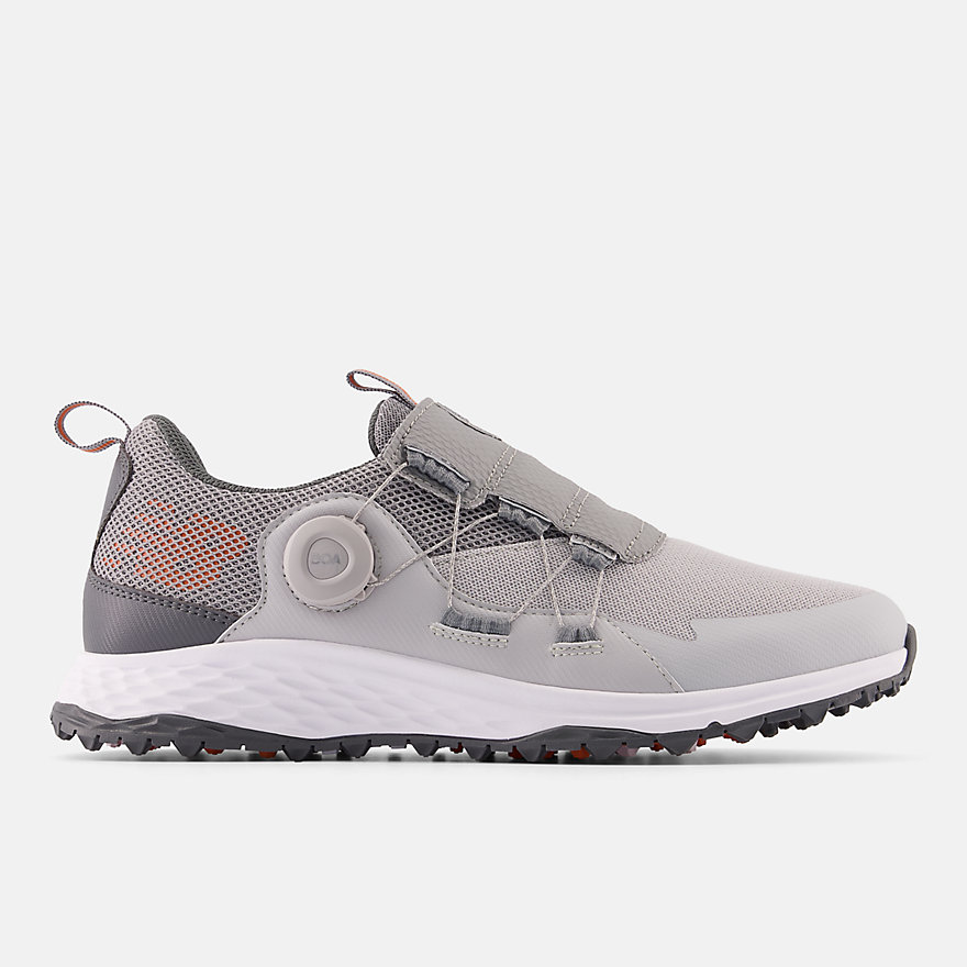 뉴발란스 Newbalance Men's Fresh Foam Pace SL Boa Golf Shoes,Grey with Orange