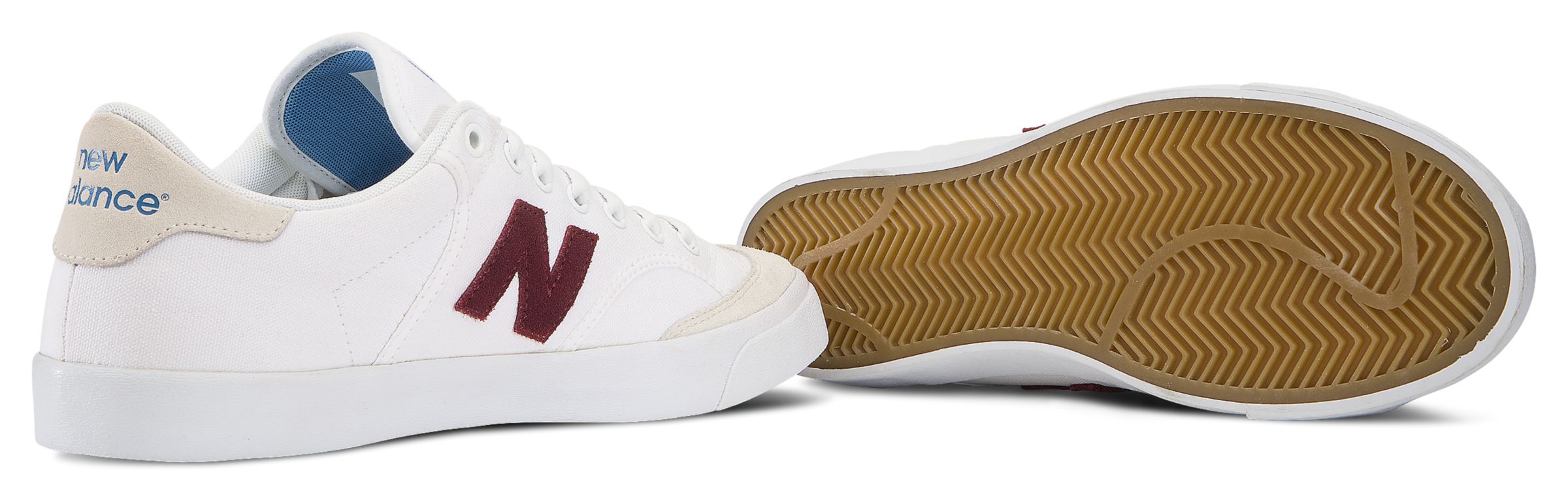 new balance numeric 212 pro court white & burgundy skate shoes