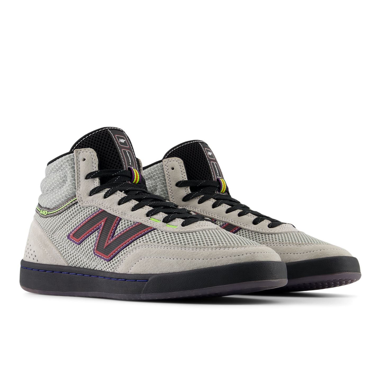 Мужские кроссовки New Balance NB Numeric Justin Henry 440 High V2, цвет: Серый / Фиолетовый — фото 2