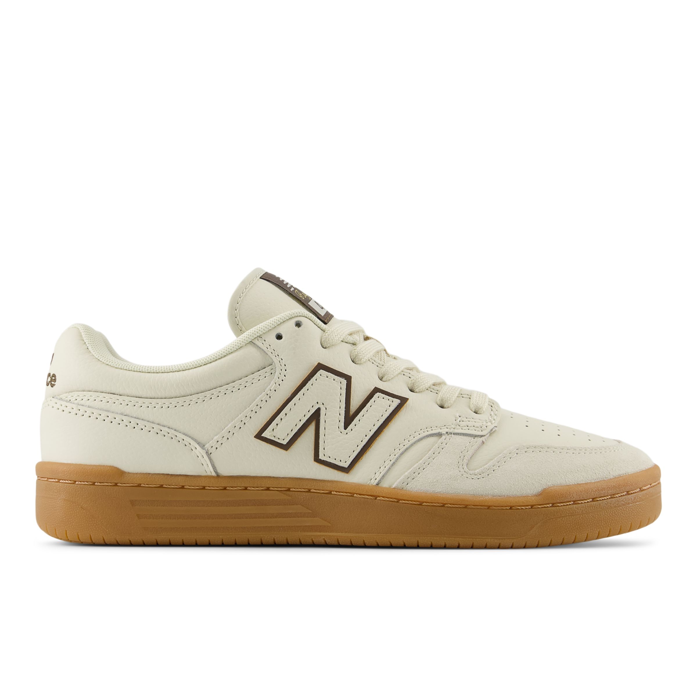 New Balance Men's NB Numeric 480 in White/Brown Suede/Mesh, size 8