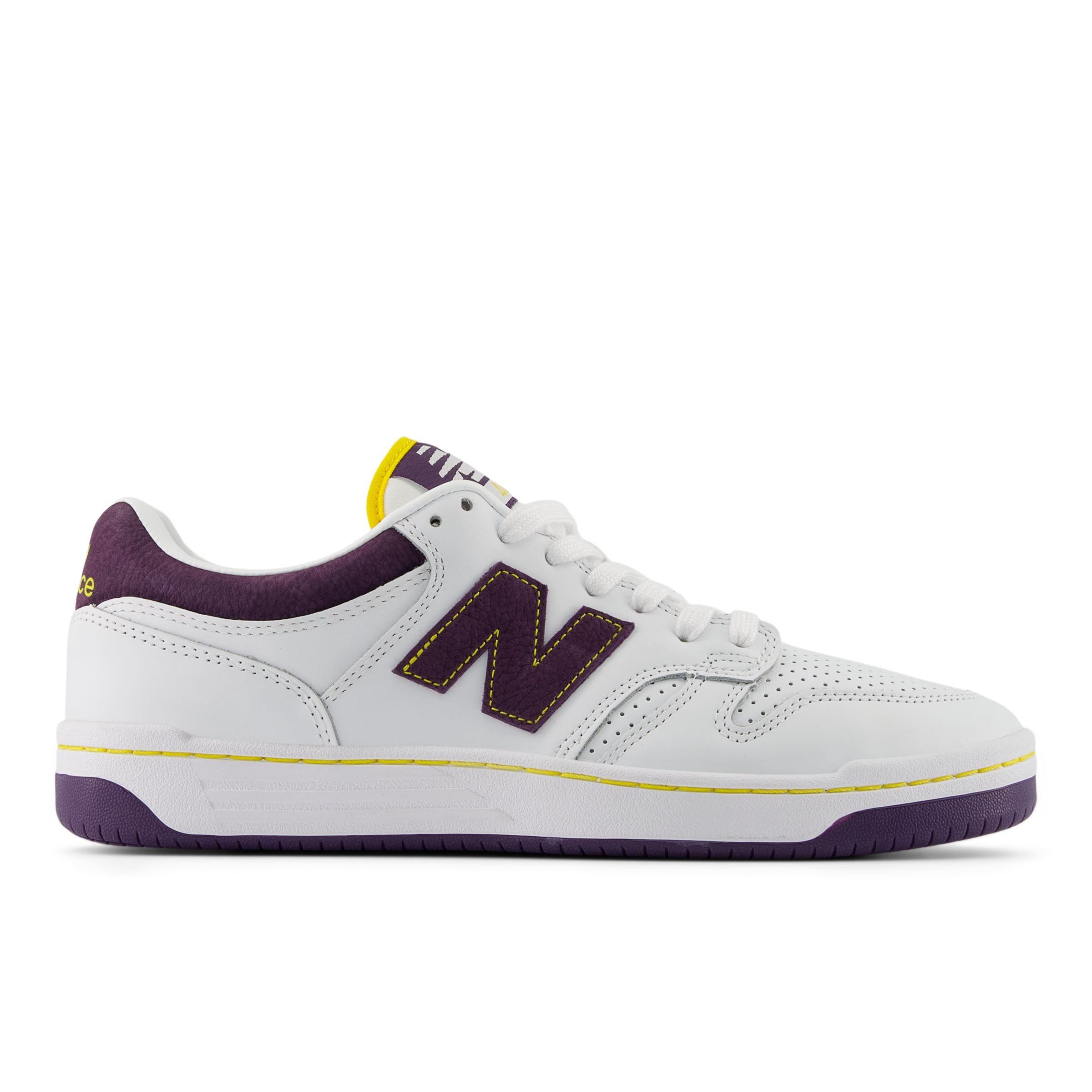 New Balance Men's NB Numeric 480 in White/Purple Suede/Mesh, size 8.5