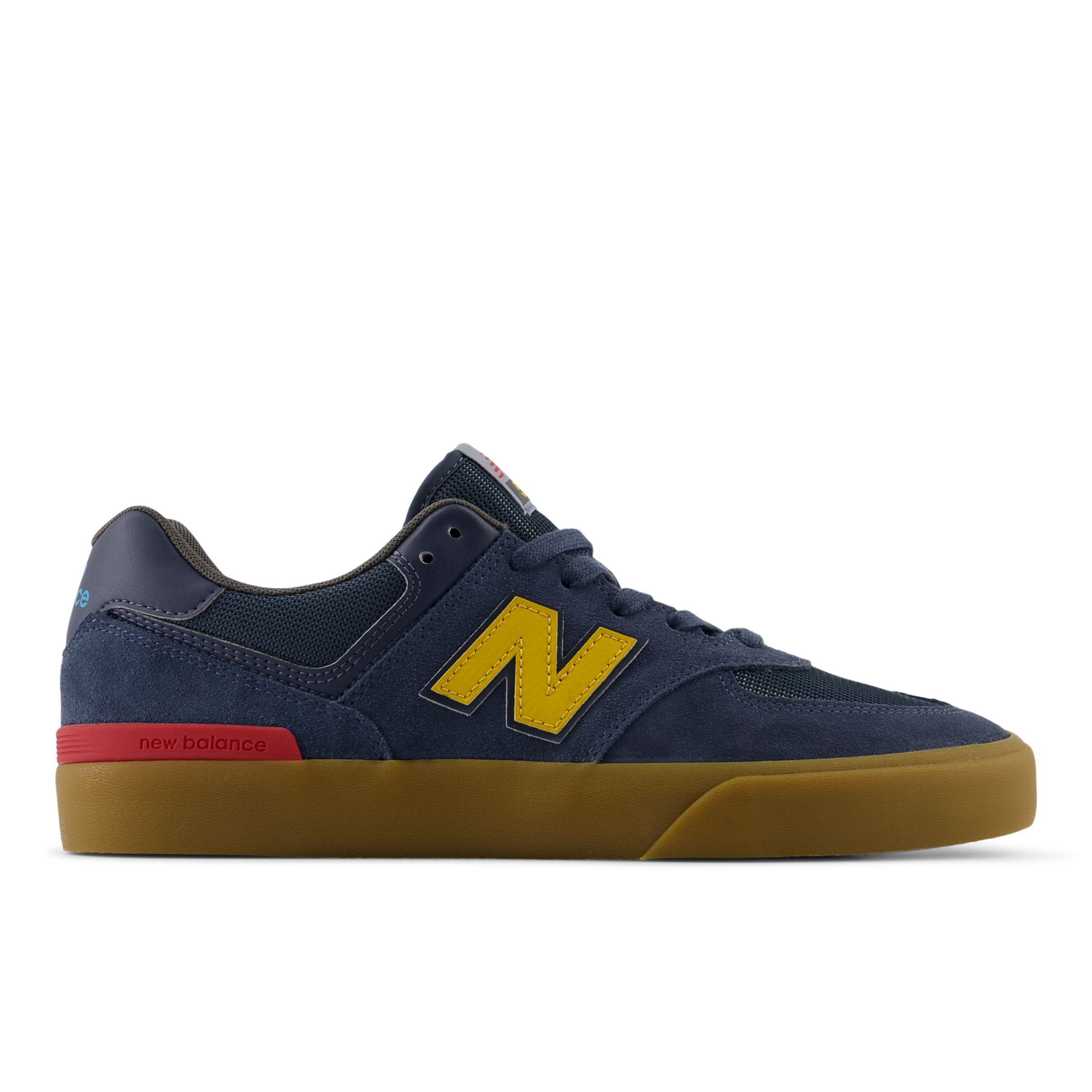 New Balance Men's NB Numeric 574 Vulc in Blue/Beige Suede/Mesh, size 9.5