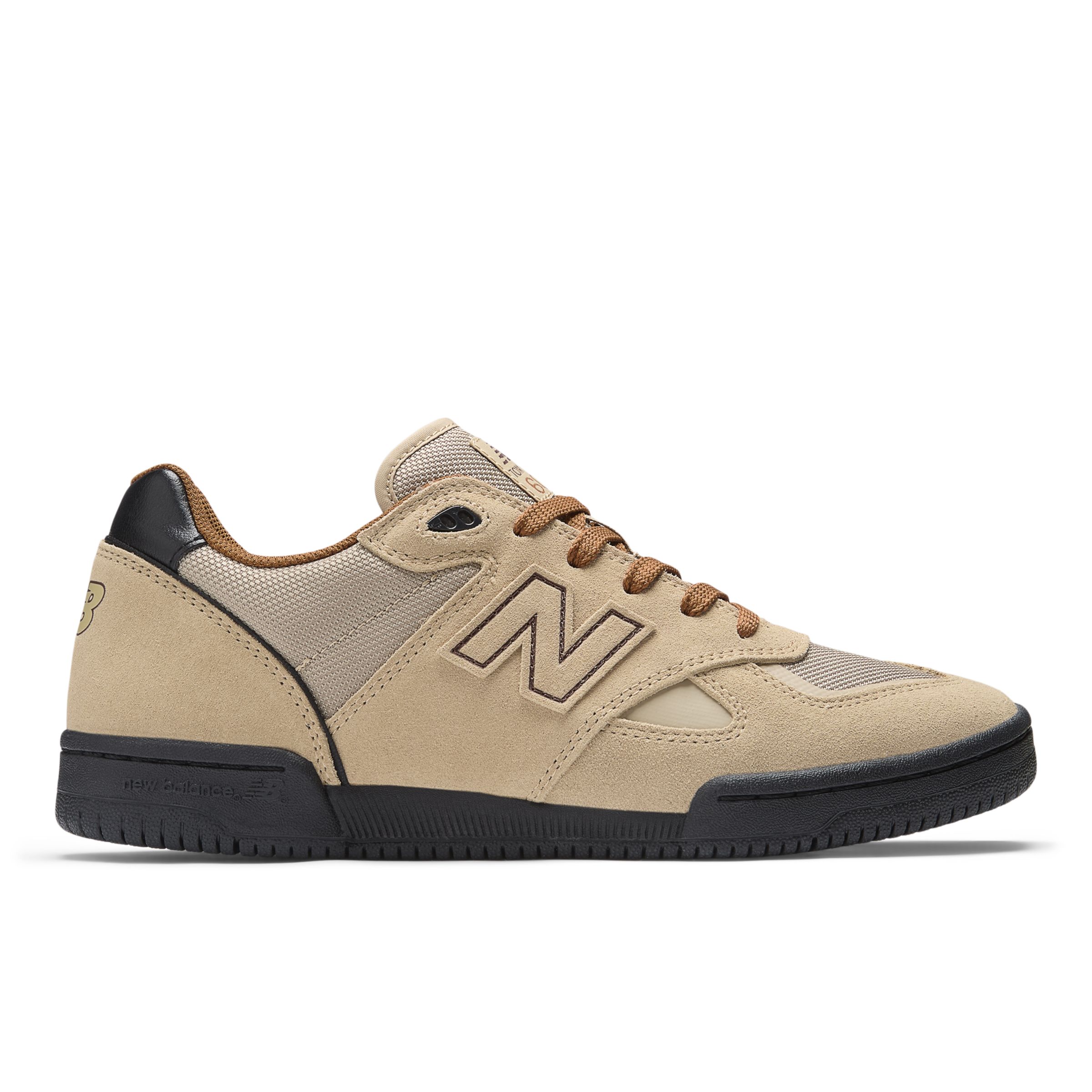 New Balance Unisex NB Numeric Tom Knox 600 in Beige/Black Suede/Mesh, size 7