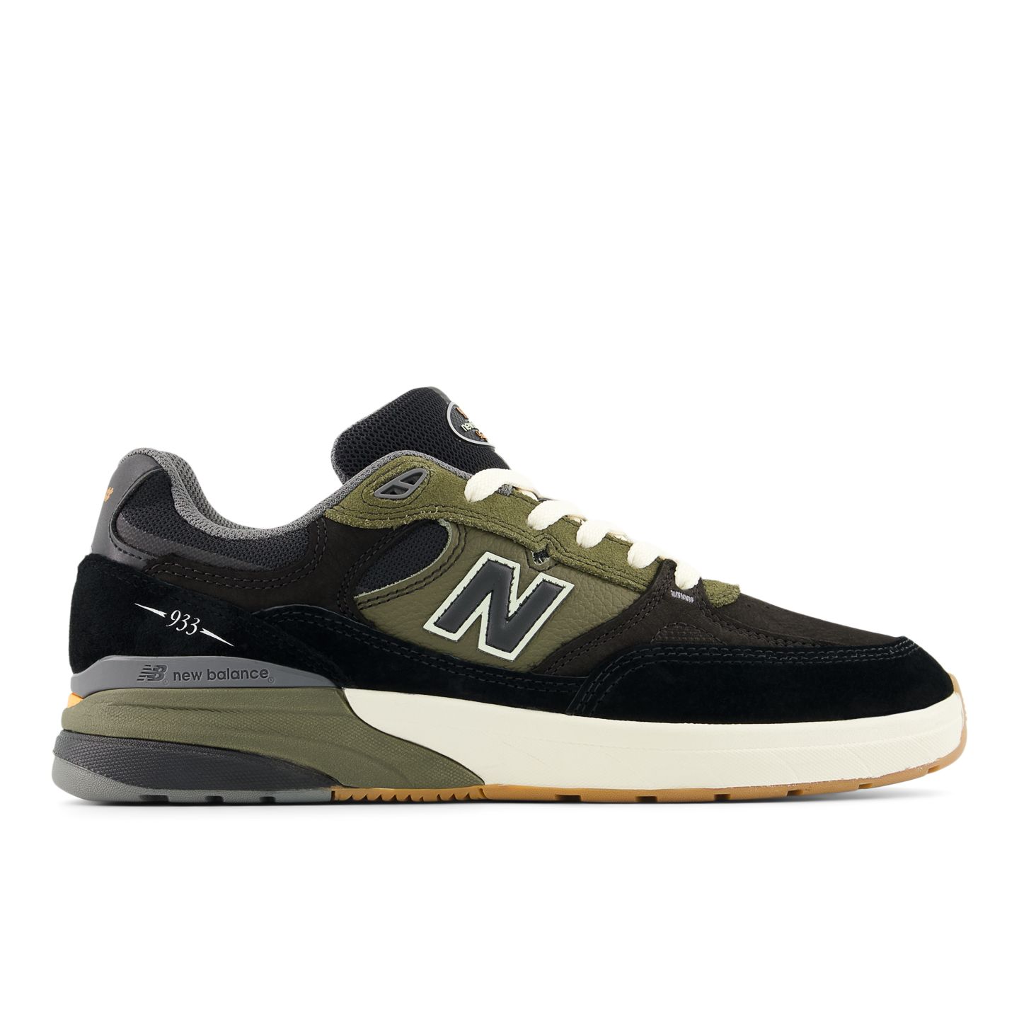 Мужские кроссовки New Balance NB Numeric Andrew Reynolds 933, цвет: Чёрный / Dark Olivine — фото 1
