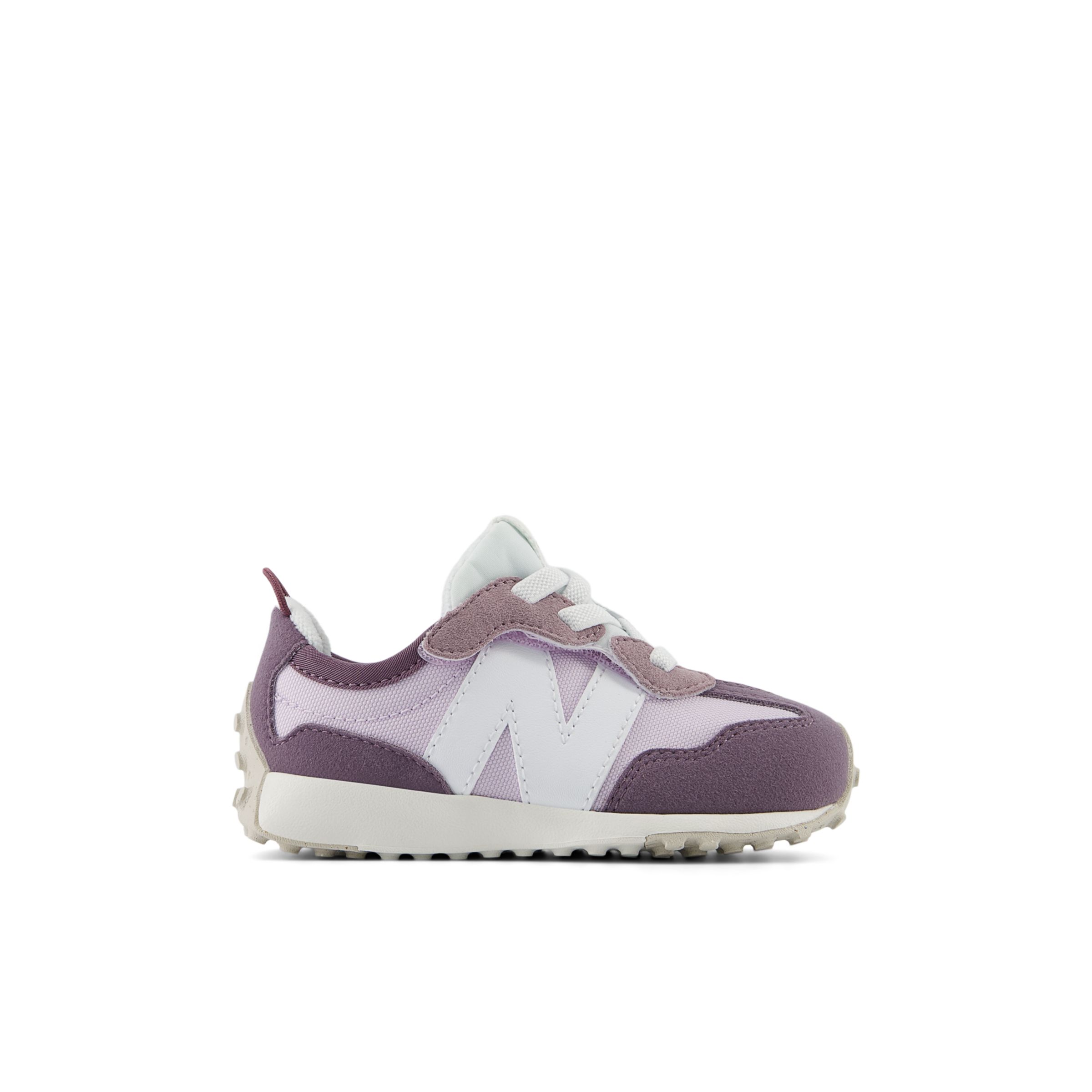 New Balance Kids' 327 NEW-B HOOK & LOOP in Purple/White Synthetic, size 6