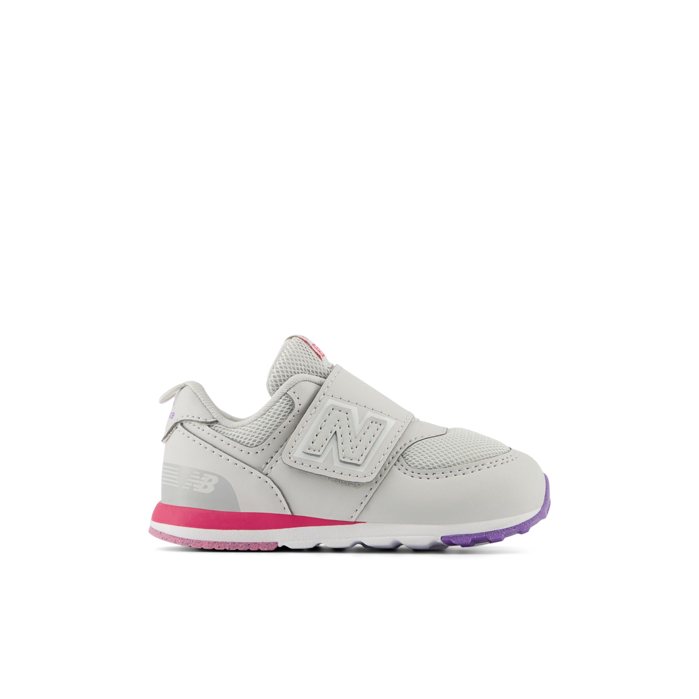 New Balance  Barn 574 NEW-B HOOK & LOOP i Grey/Pink Leather, Storlek 20