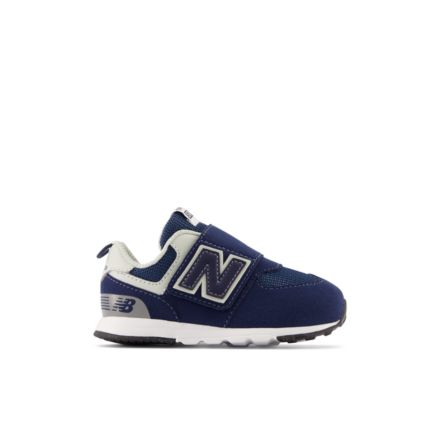 New Balance Kids' 574 NEW-B Hook & Loop in Blue/White Synthetic, 5