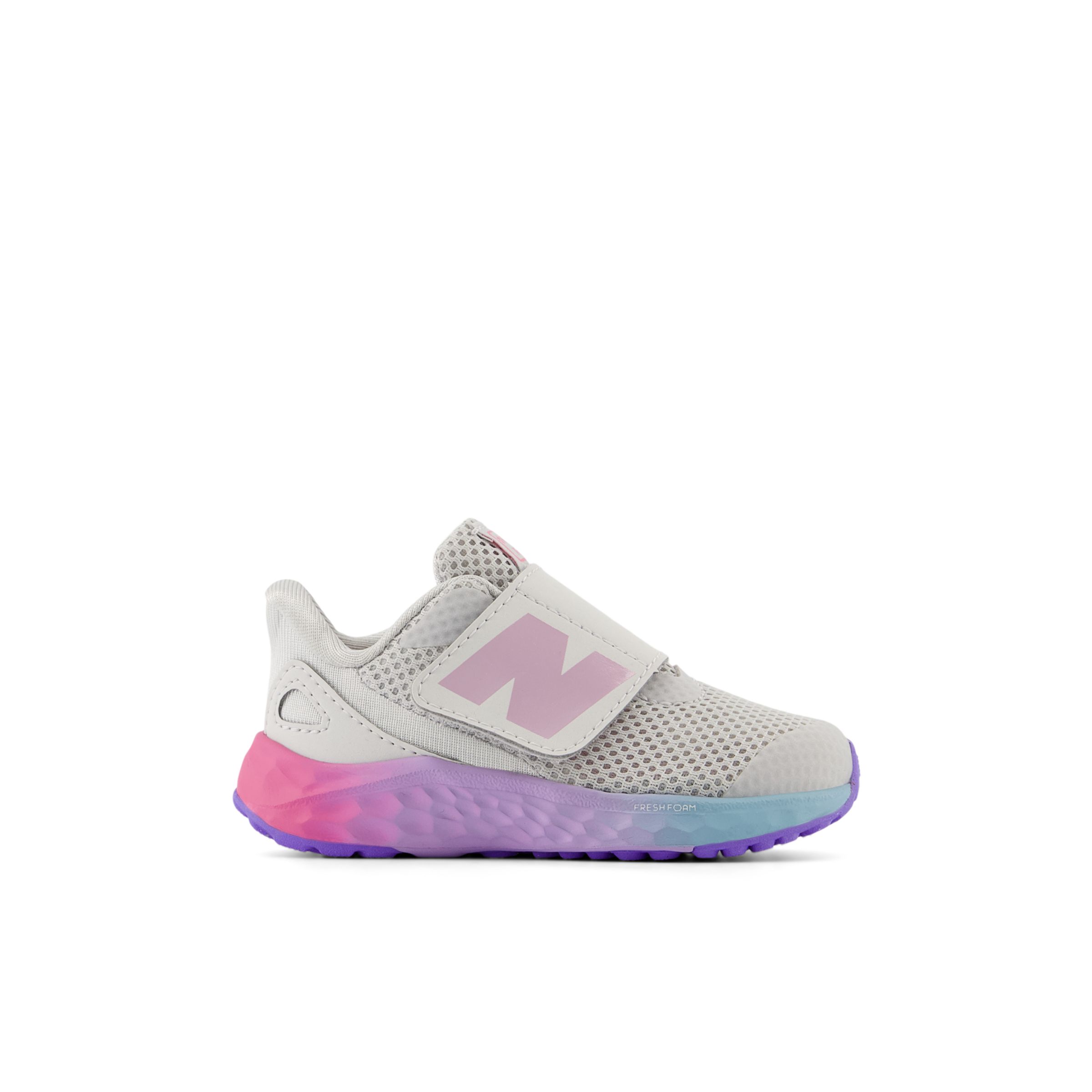 New Balance Enfant Fresh Foam Arishi v4 Hook and Loop en Gris/Rose/Mauve