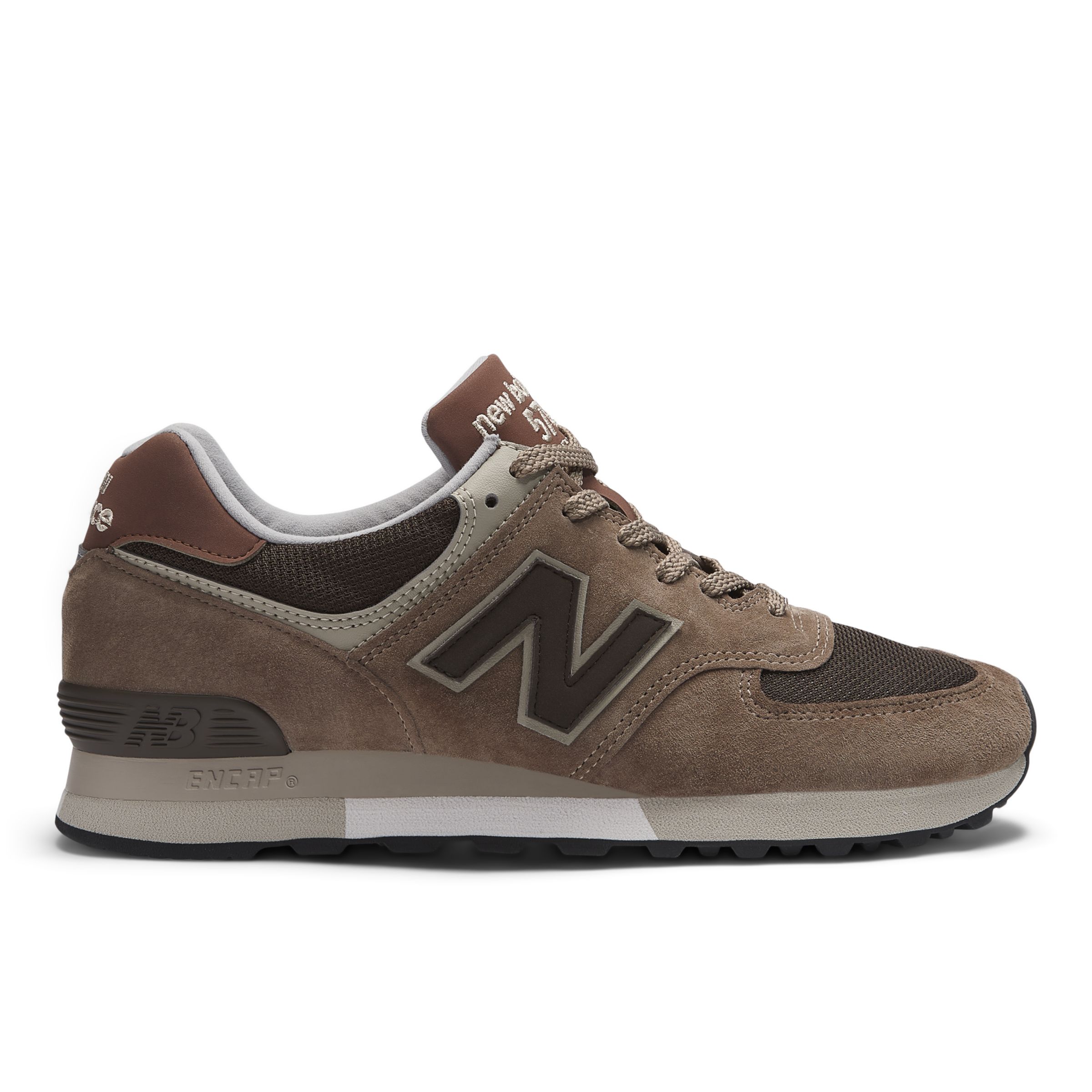 New Balance Unisex Made in UK 576 in Brown/Red Suede/Mesh, size 6