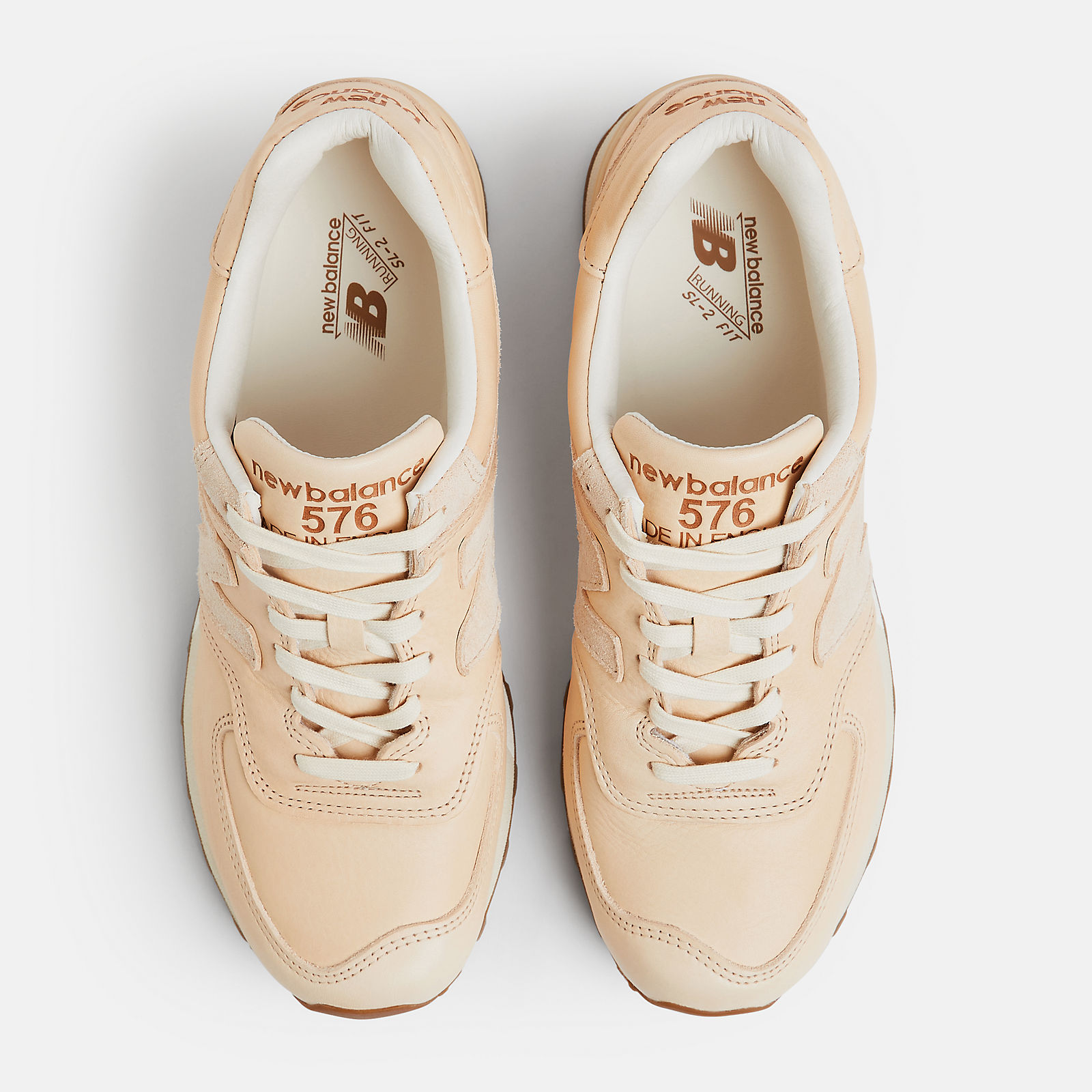 Unisex MADE in UK 576 Vegetable Tan Leather Shoes - New Balance Unisex MADE in UK 576 Vegetable Tan Leather Shoes - New Balance