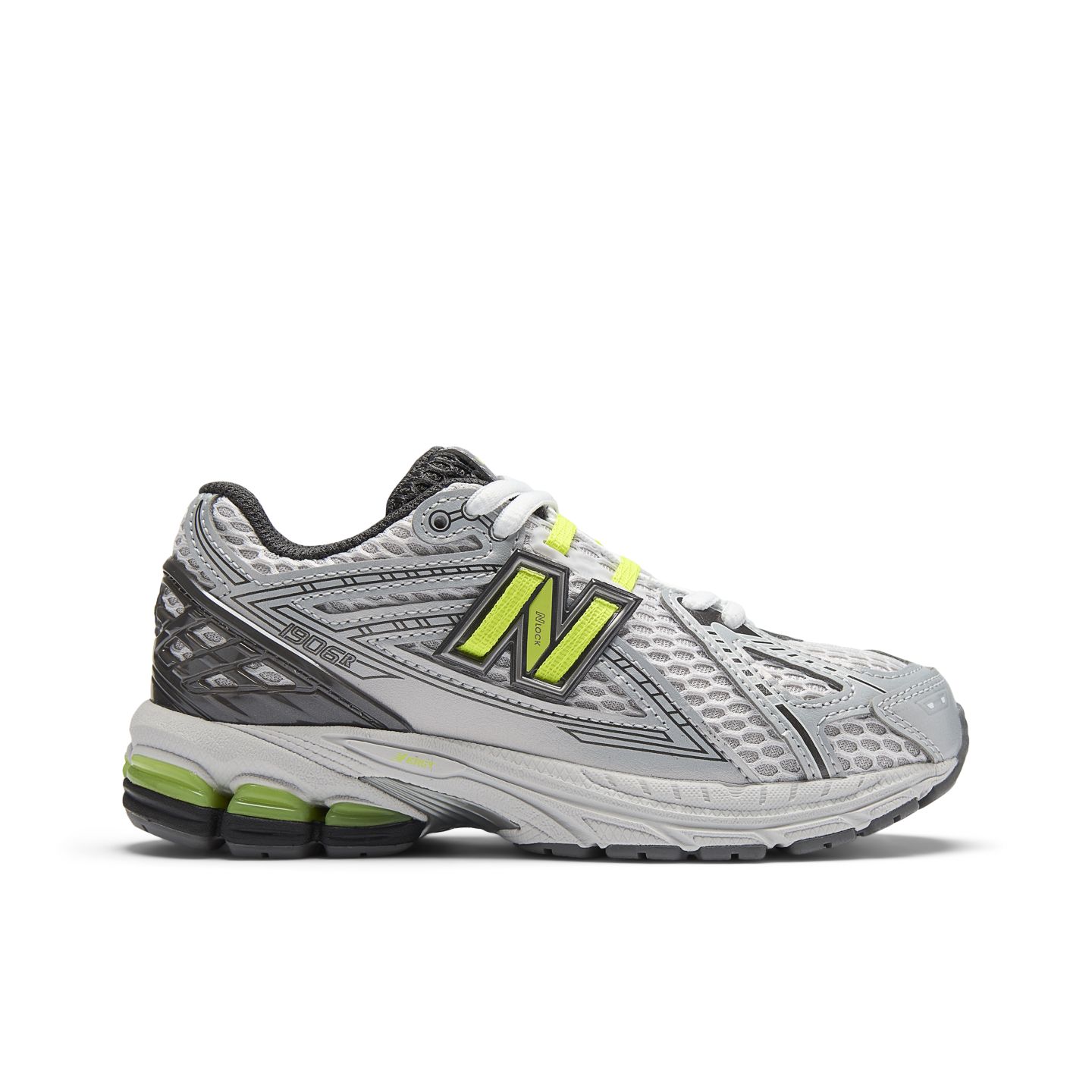 Детские кроссовки New Balance 1906 Lace, цвет: Чёрный / Зелёный — фото 1
