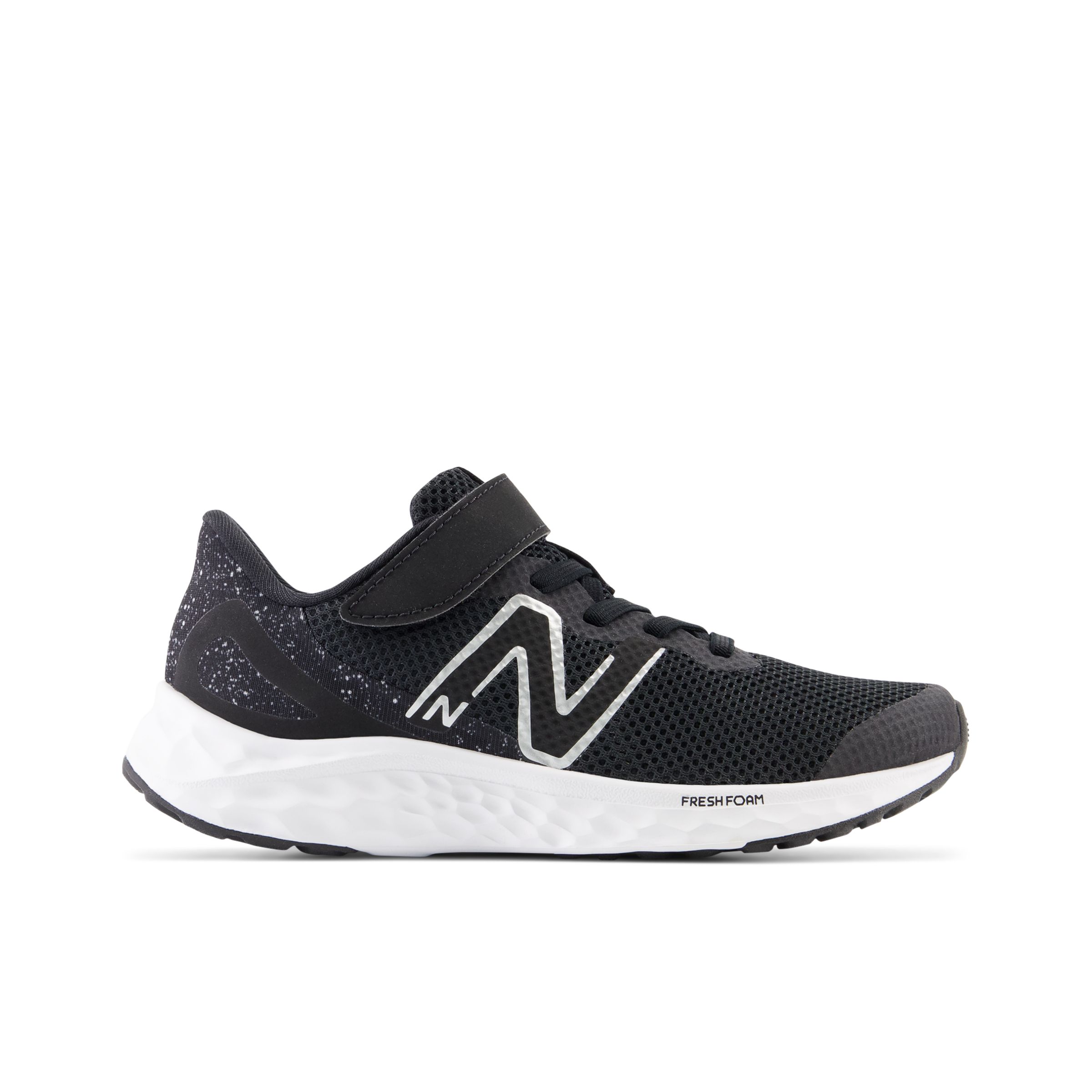 

New Balance Kids' Fresh Foam Arishi v4 Bungee Lace with Top Strap Black/White/Grey - Black/White/Grey