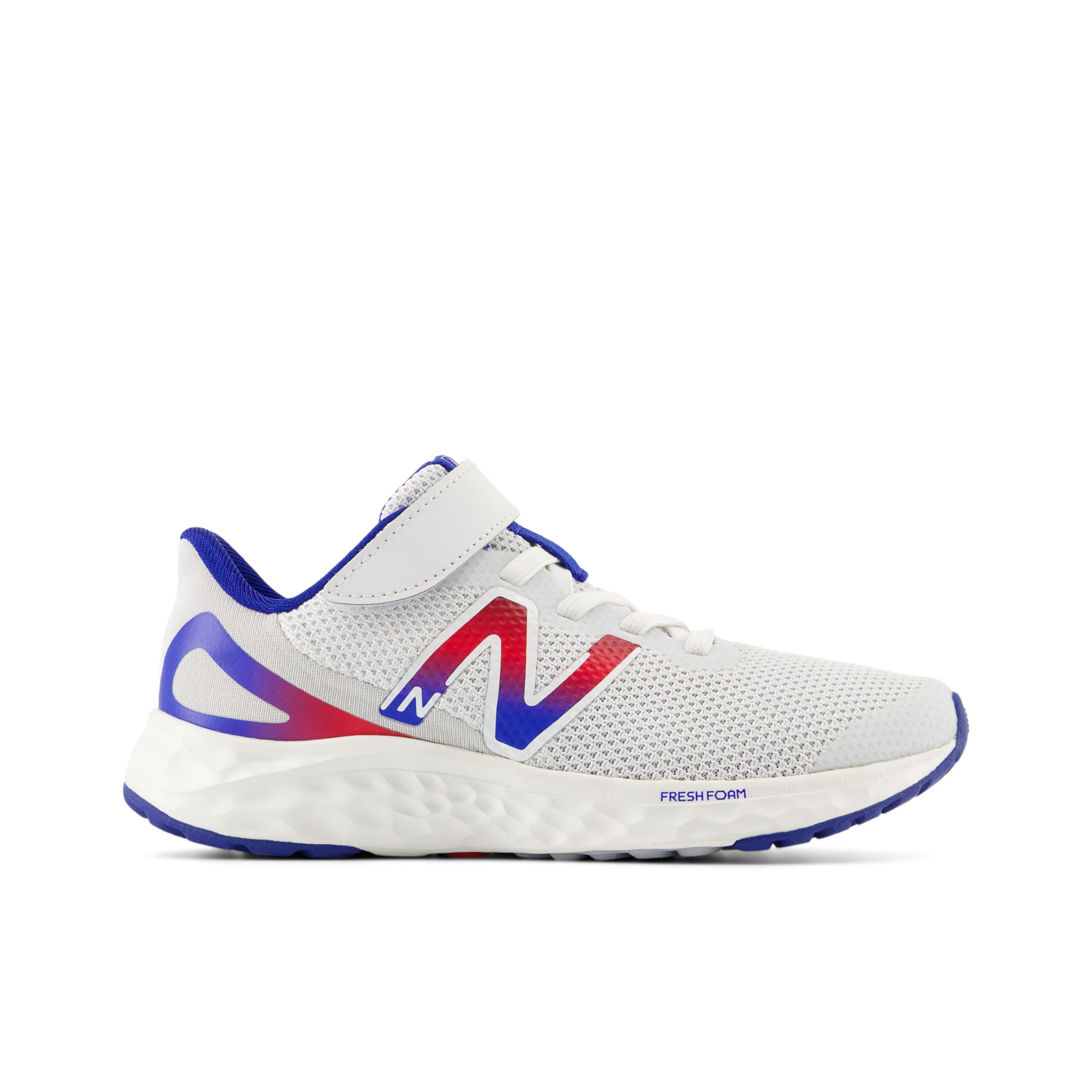

New Balance Kids' Fresh Foam Arishi v4 Bungee Lace with Top Strap Grey/Blue/Red - Grey/Blue/Red