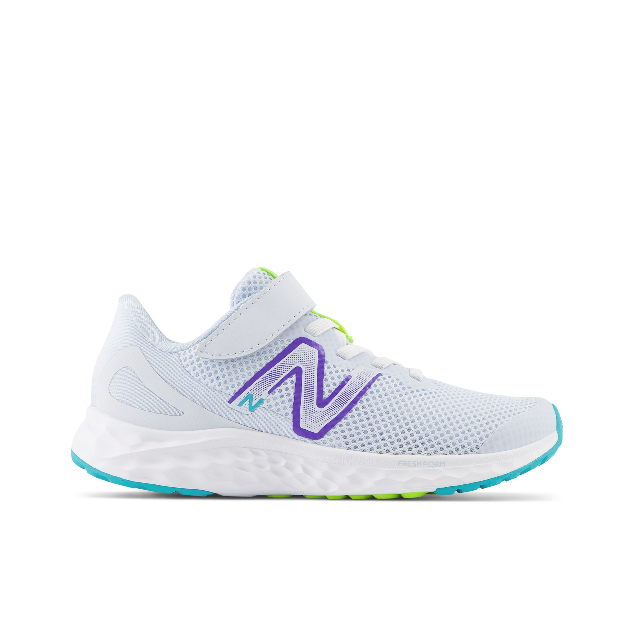 

New Balance Enfant Fresh Foam Arishi v4 Bungee Lace with Top Strap en Bleu/Blanc, Mesh, Taille 33
