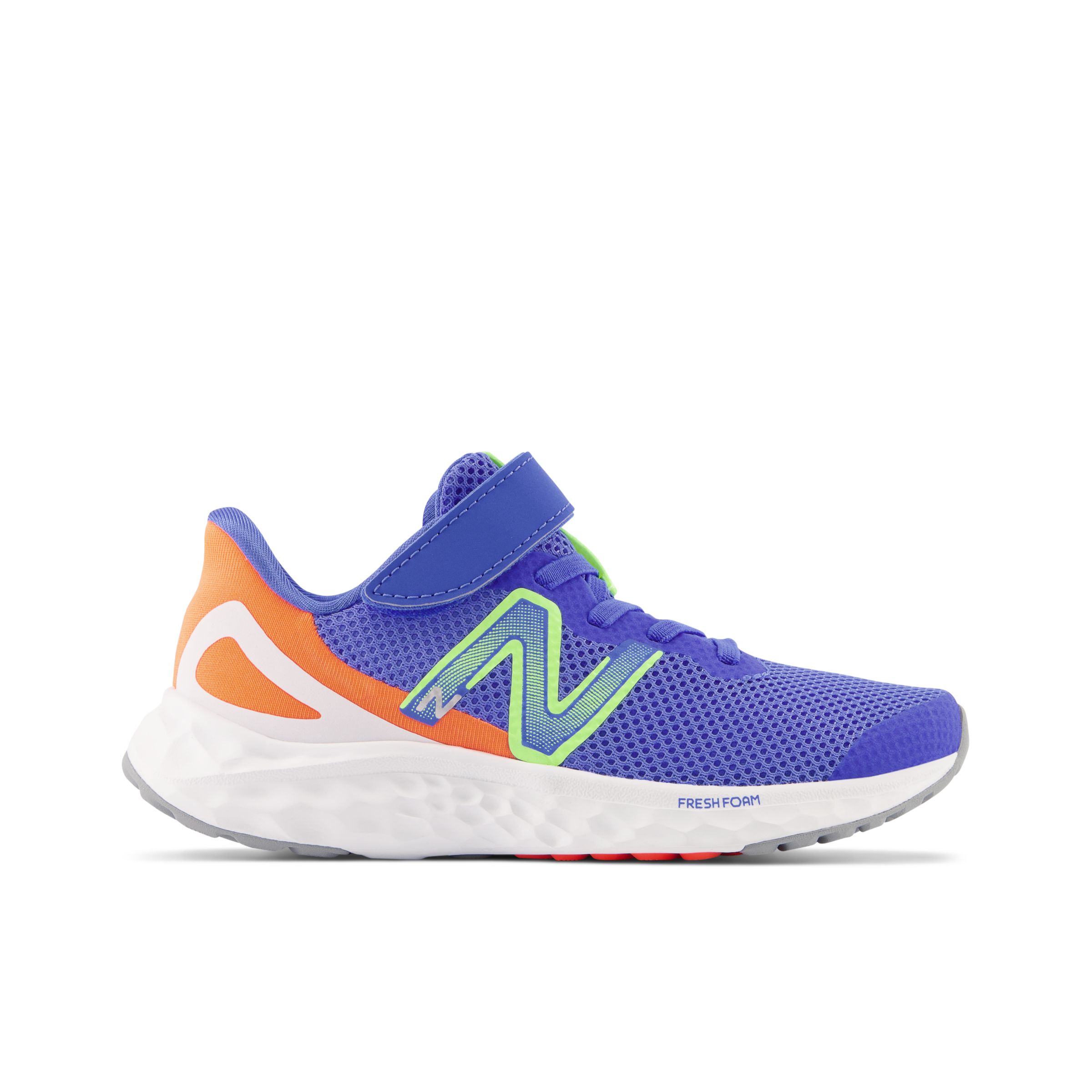 

New Balance Kids' Fresh Foam Arishi v4 Bungee Lace with Top Strap Blue/Green/Orange - Blue/Green/Orange