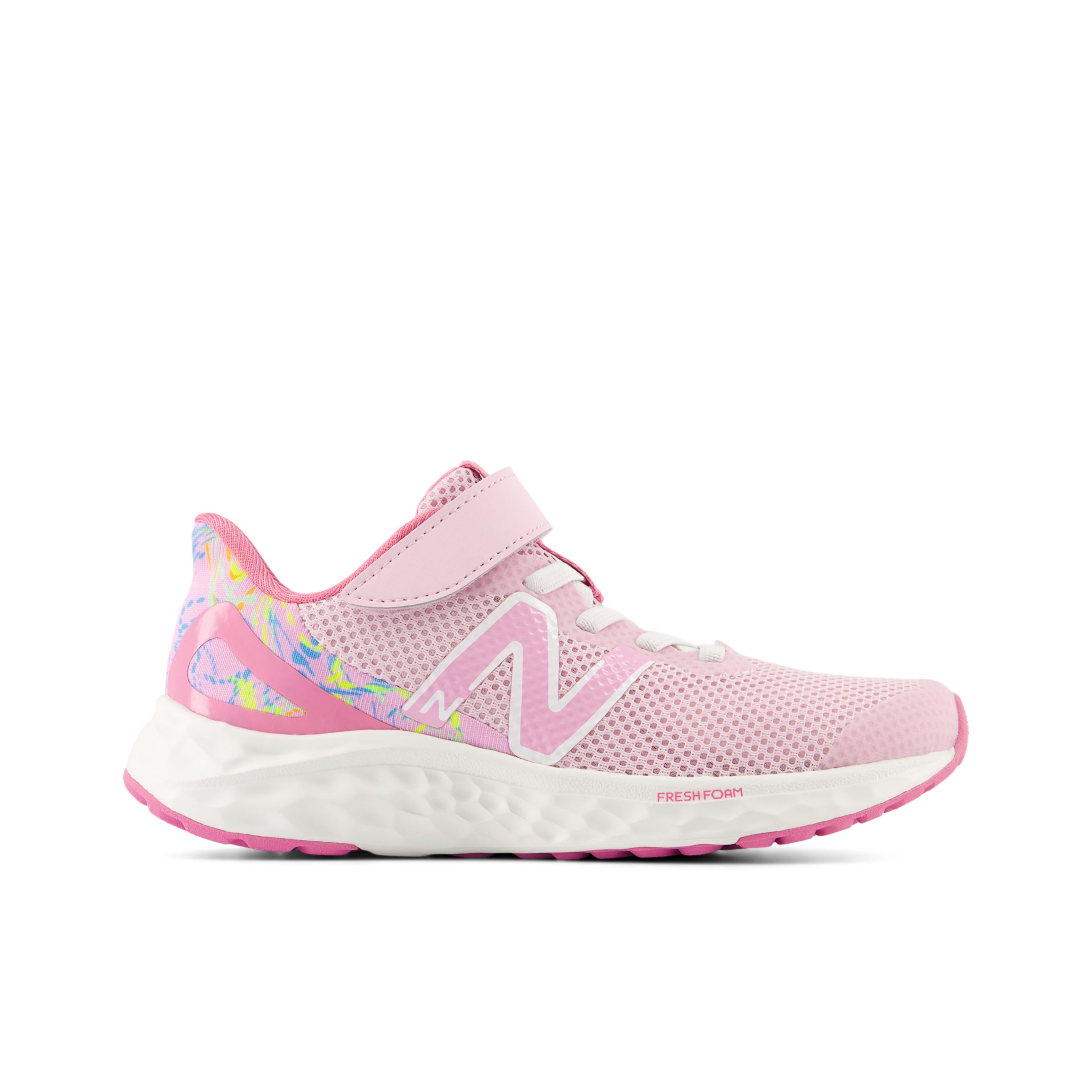 

New Balance Enfant Fresh Foam Arishi v4 Bungee Lace with Top Strap en Rose, Mesh, Taille 30